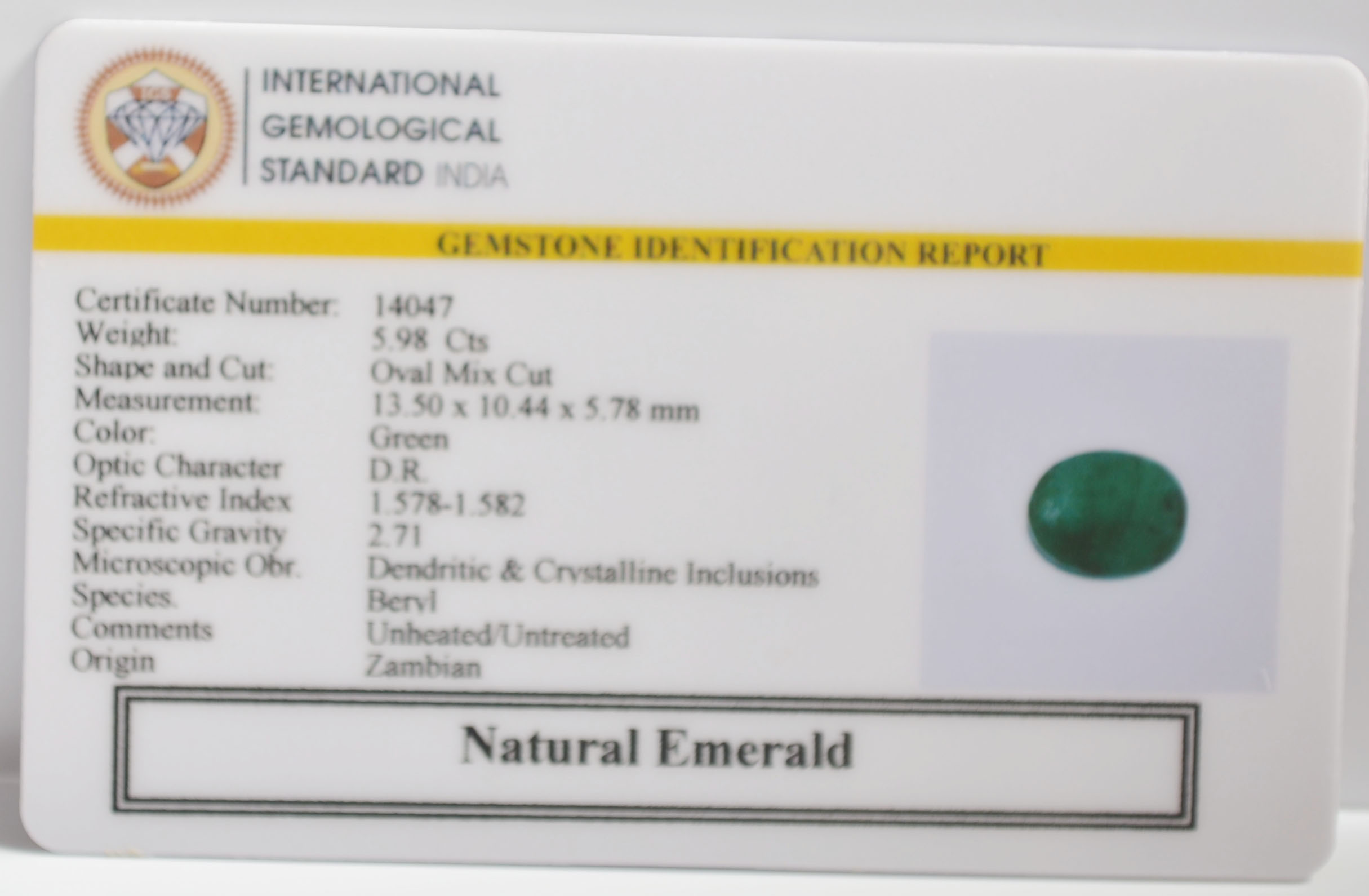 EMR23336K 2 EMERALD 5.98 Ct.