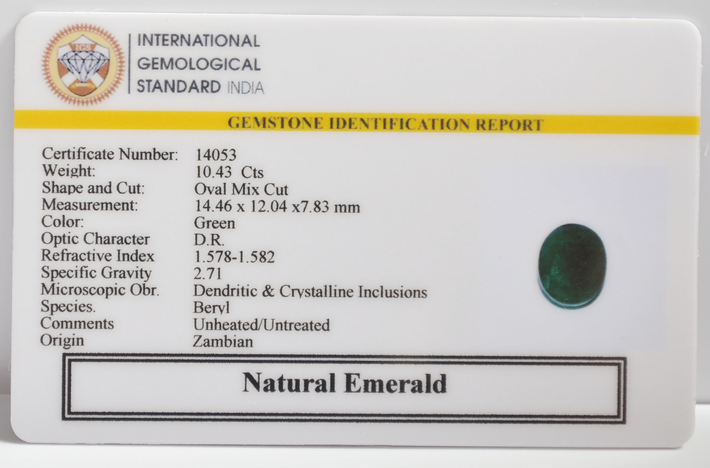 EMR23342K 2 EMERALD 10.43 Ct.