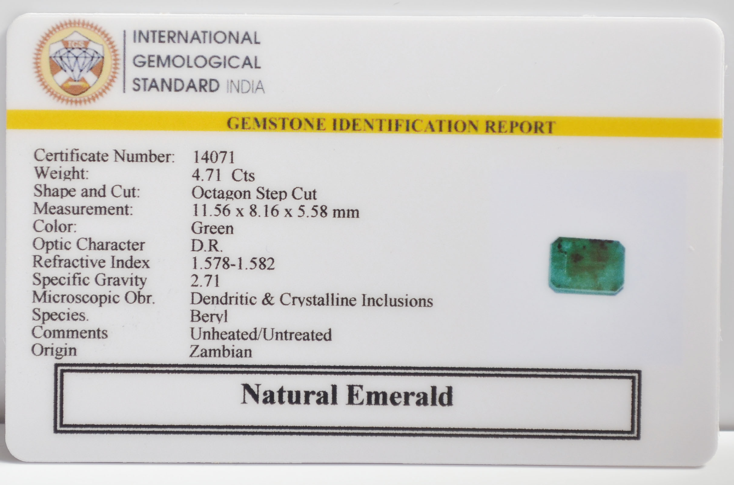 EMR23357K 2 EMERALD 4.71 Ct.