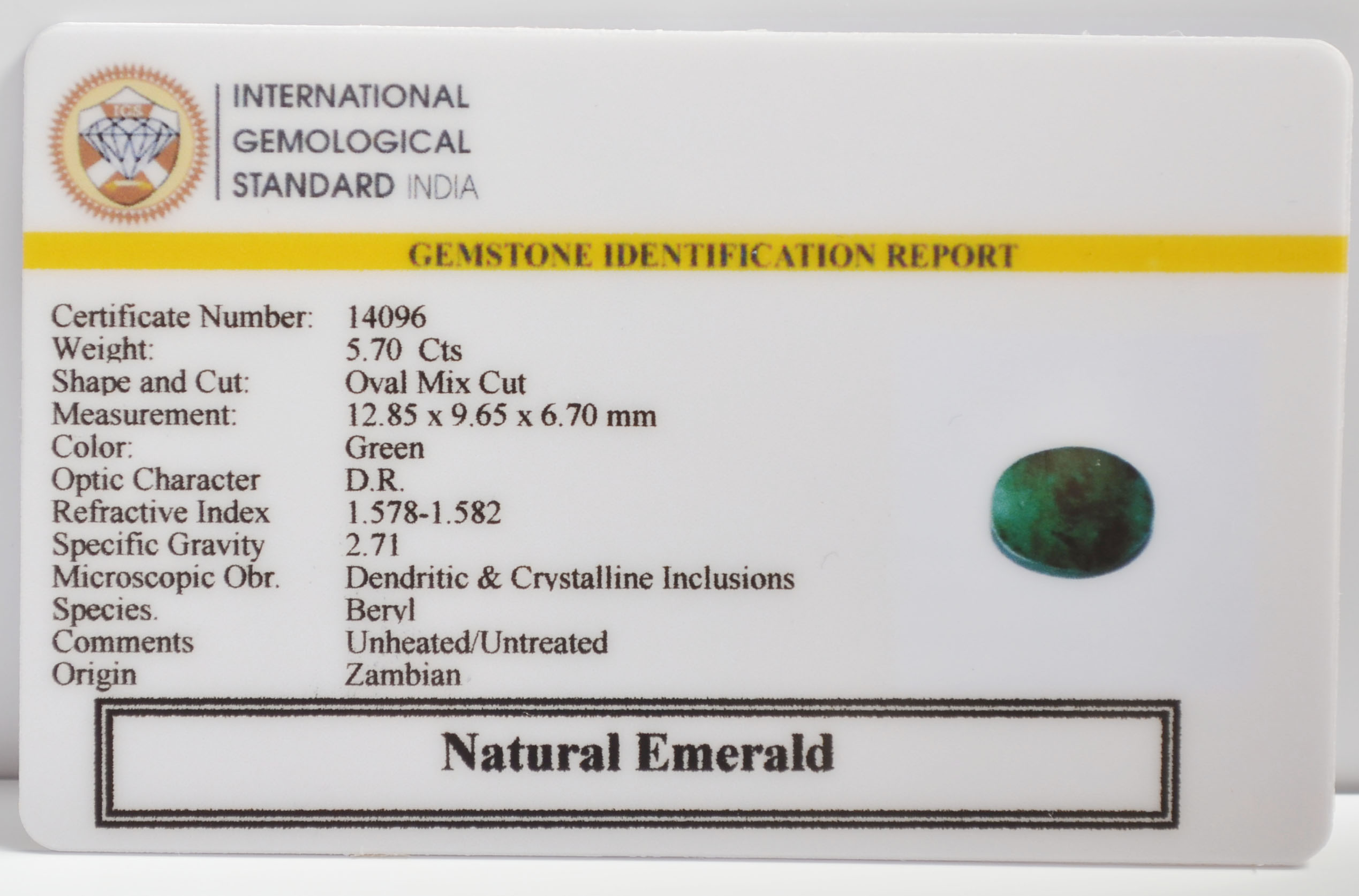 EMERALD 5.7 Ct. 3 EMR23377K 2 EMERALD 5.7 Ct.