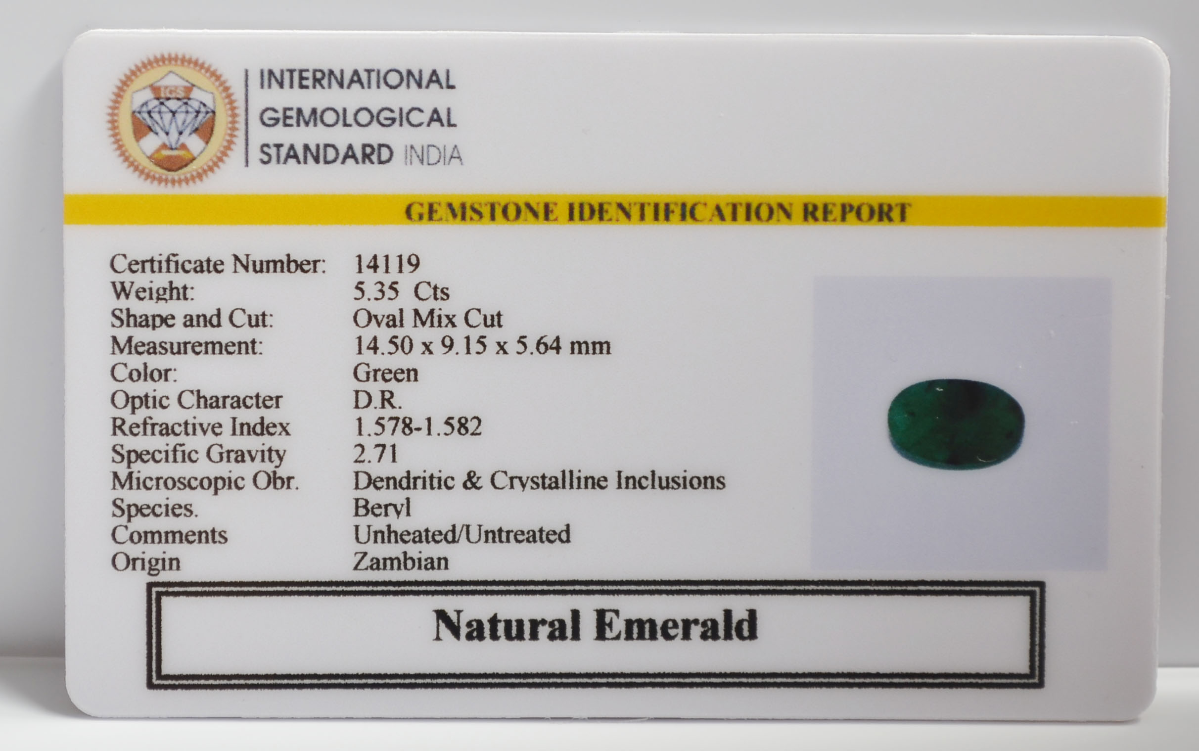 EMR23395K 2 EMERALD 5.35 Ct.