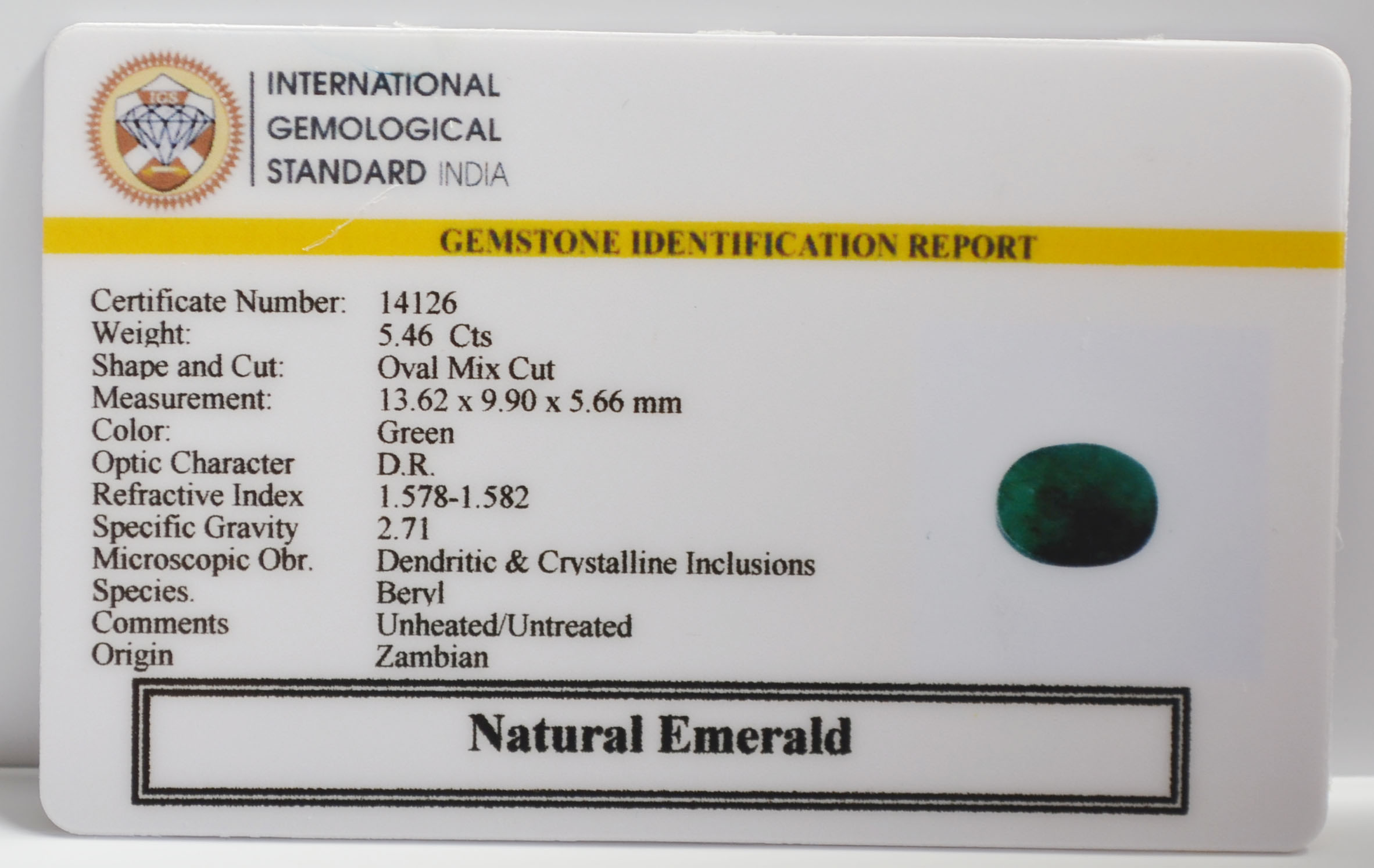 EMERALD 5.46 Ct. 3 EMR23401K 2 EMERALD 5.46 Ct.