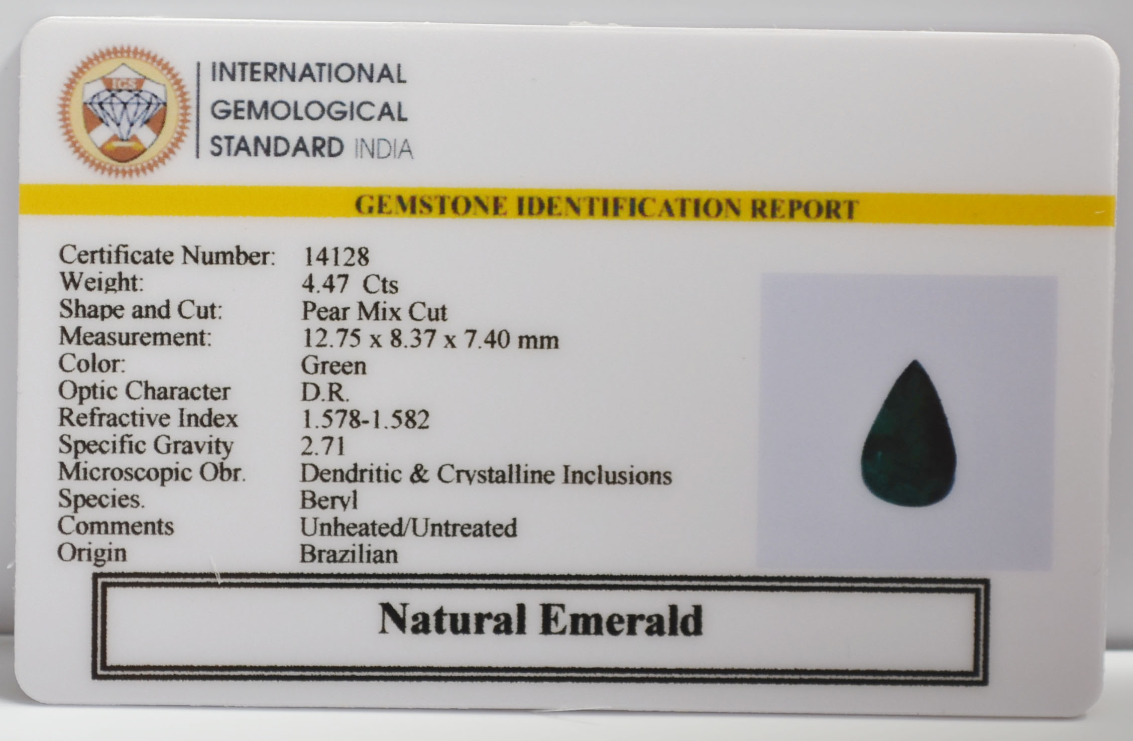 EMR23403K 2 EMERALD 4.47 Ct.