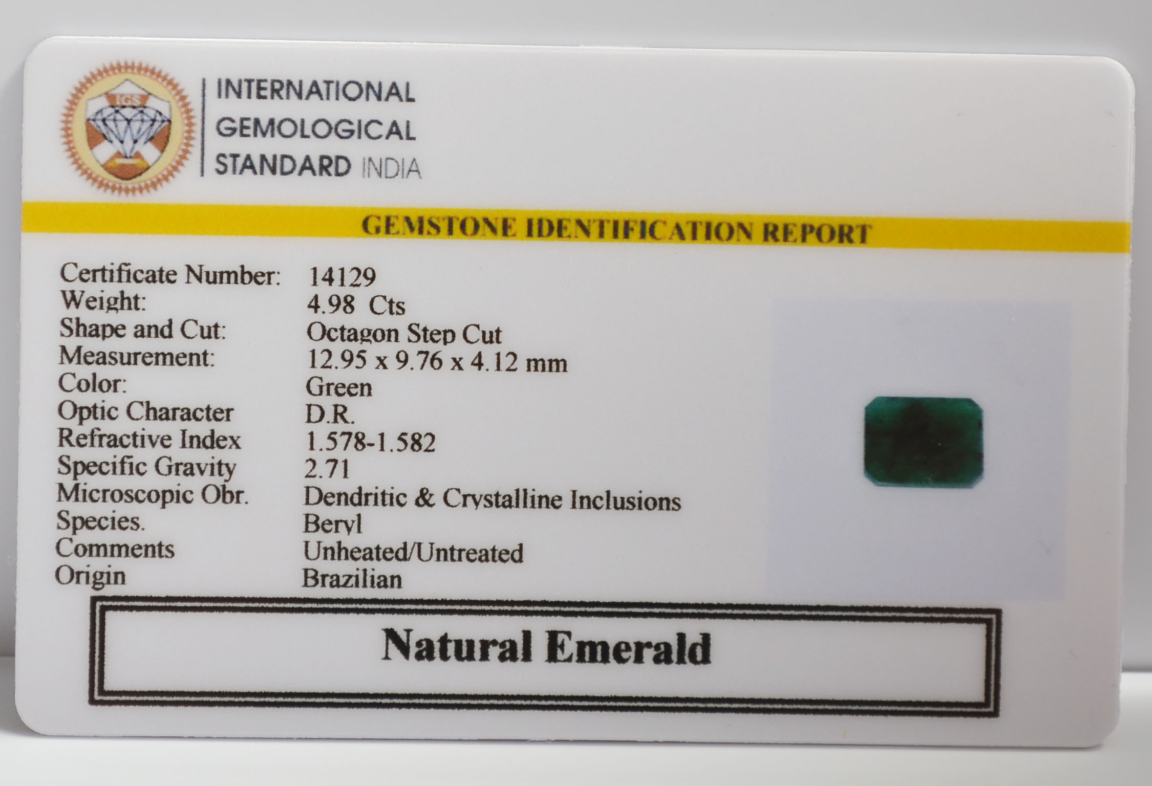 EMR23404K 2 EMERALD 4.98 Ct.