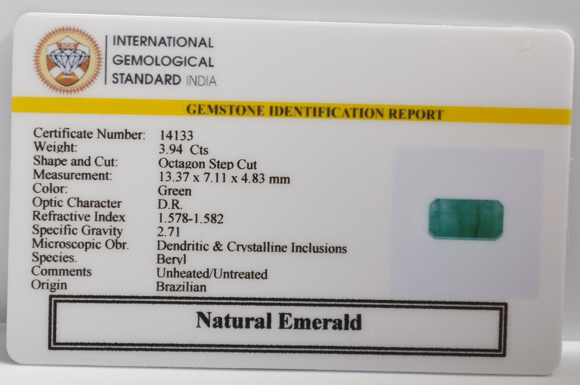 EMR23408K 2 EMERALD 3.94 Ct.