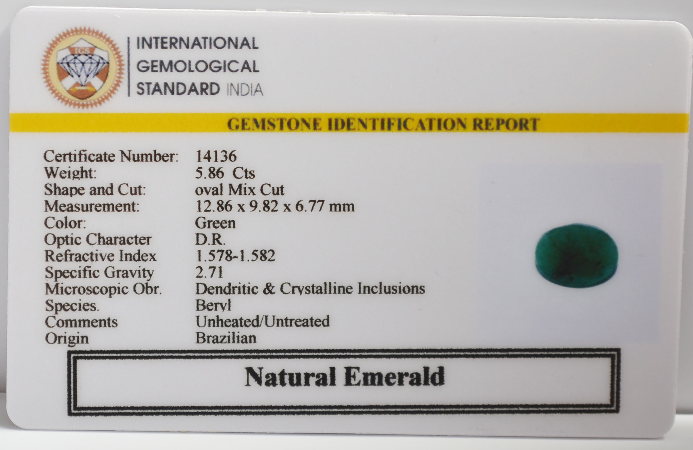 EMR23410K 2 EMERALD 5.86 Ct.
