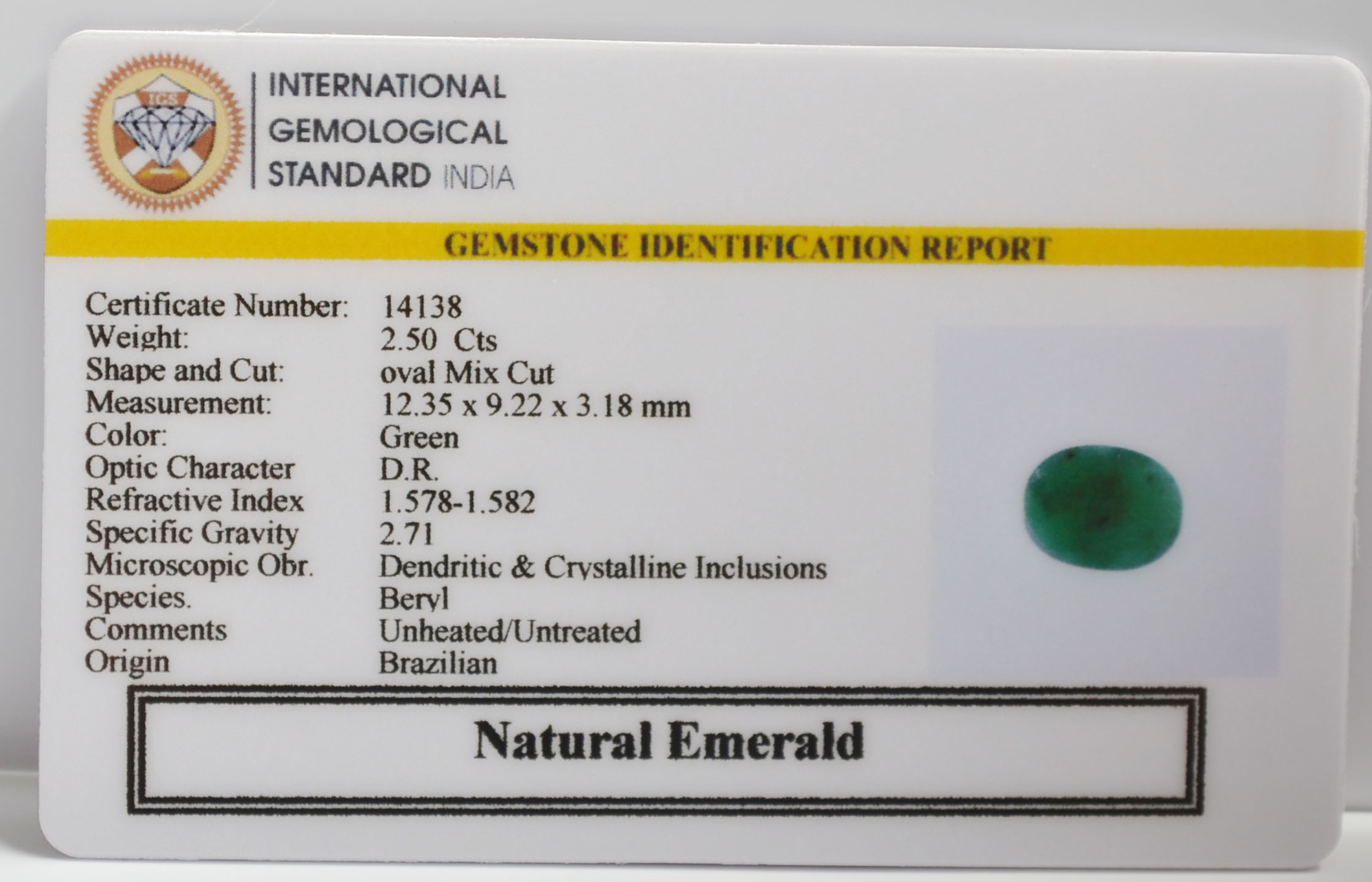 EMR23412K 2 EMERALD 2.5 Ct.