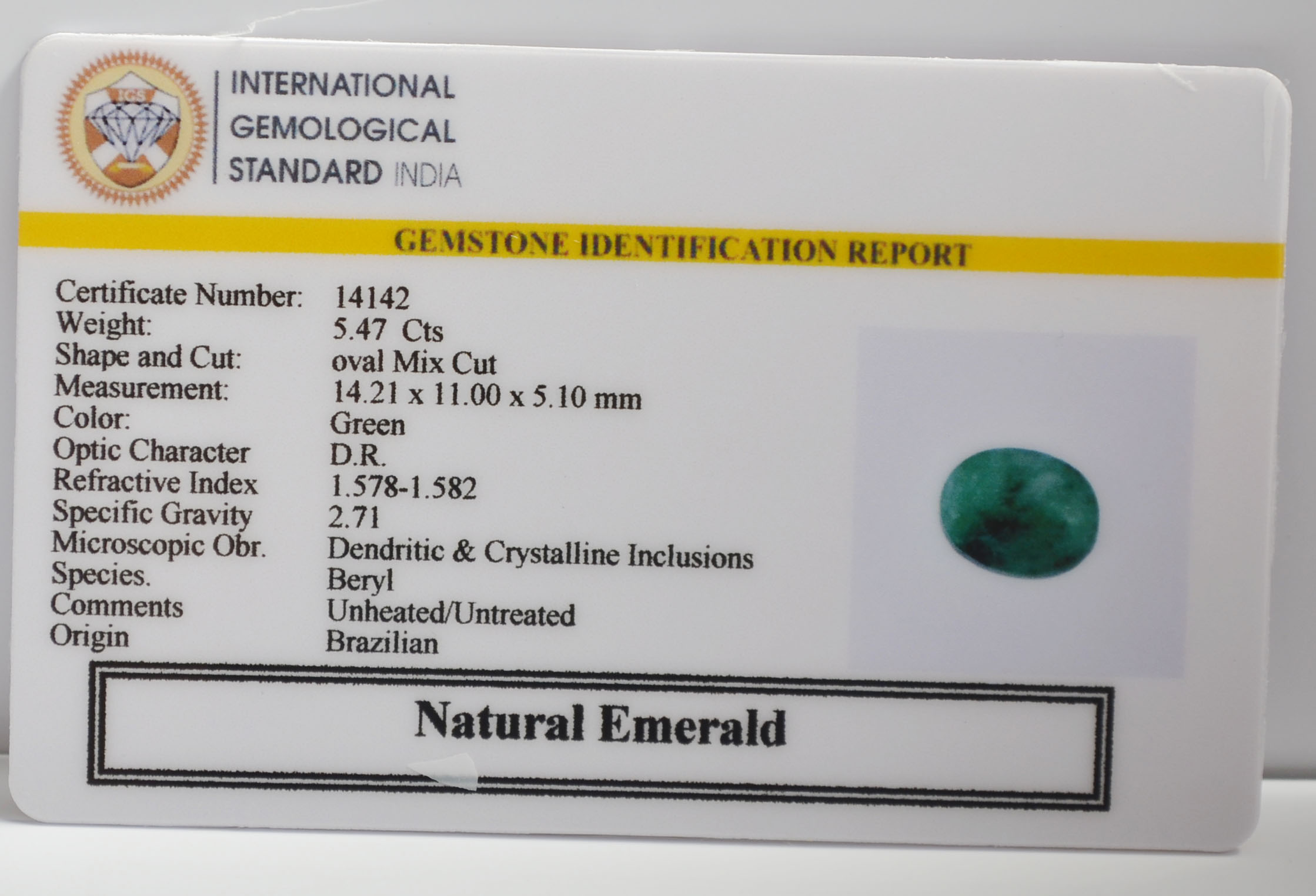 EMR23415K 2 EMERALD 5.47 Ct.