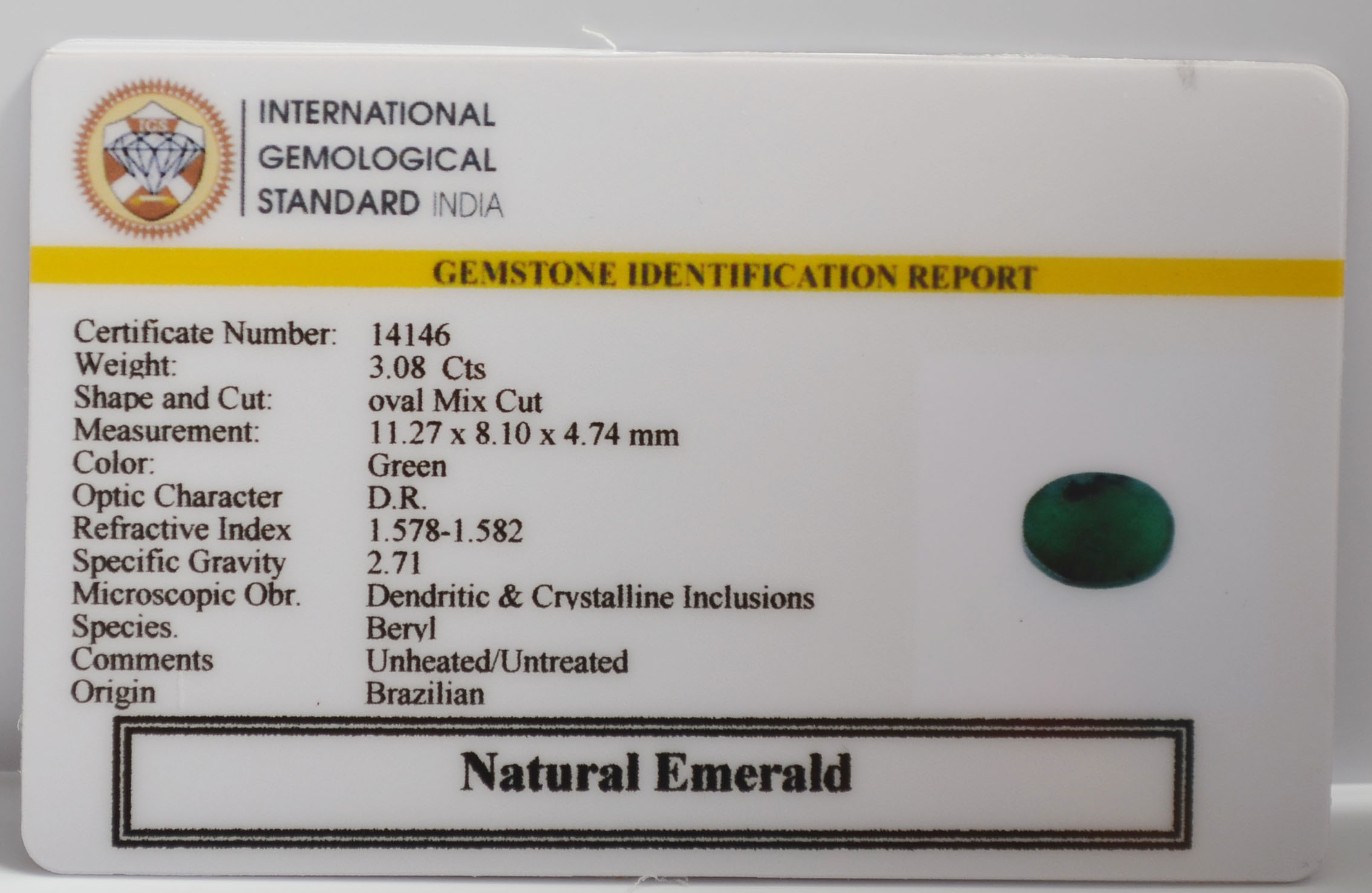 EMR23419K 2 EMERALD 3.08 Ct.