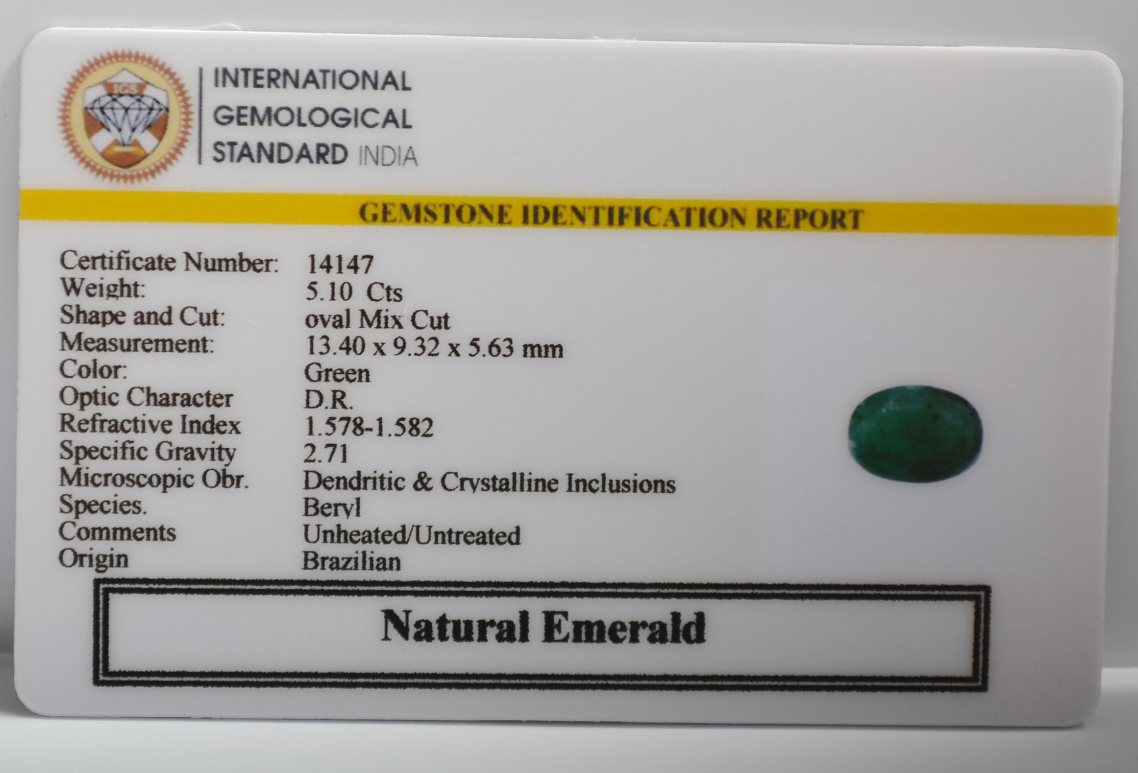 EMR23420K 2 EMERALD 5.1 Ct.
