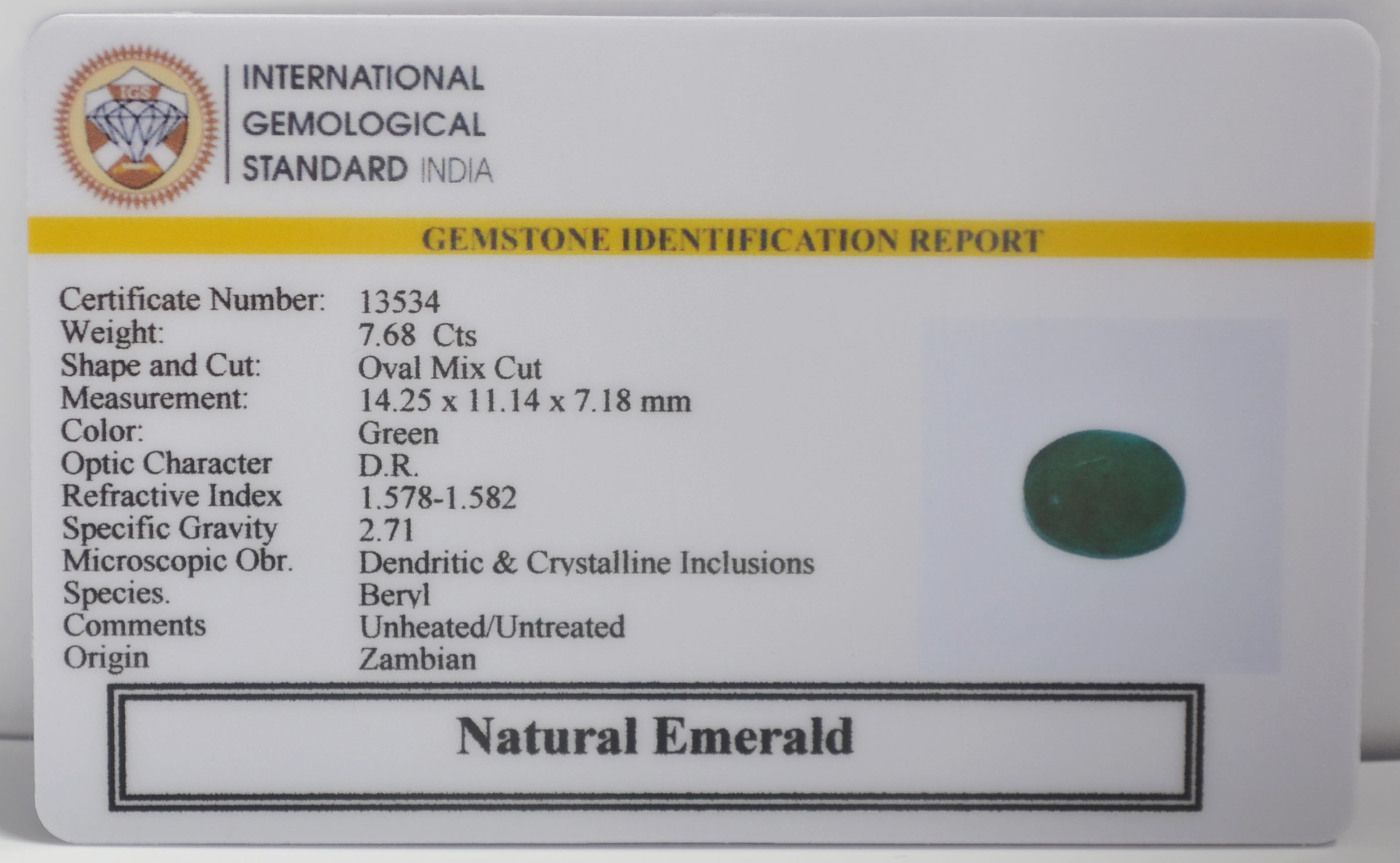 EMRG22682 2 EMERALD 7.68 Ct.