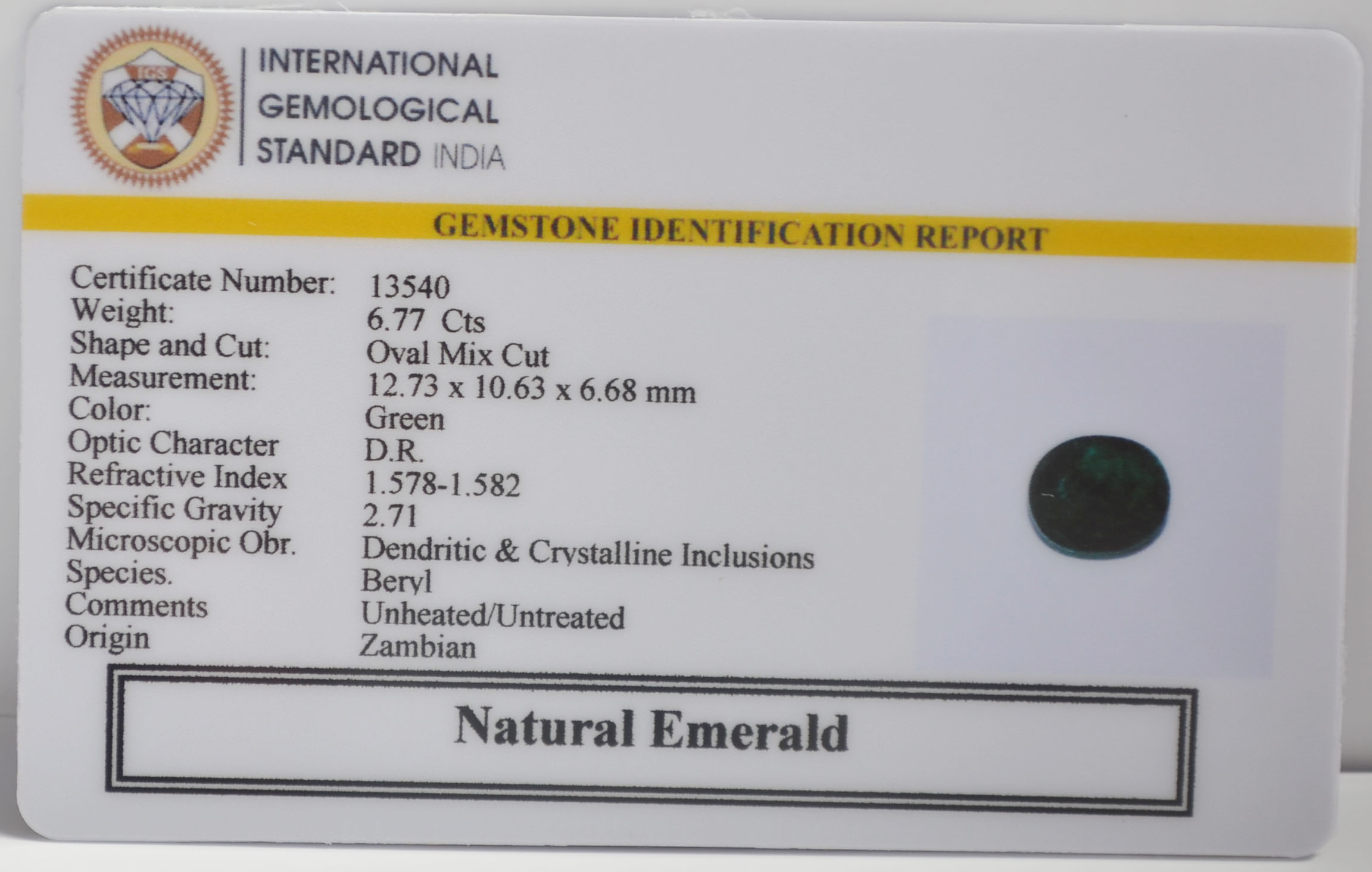 EMERALD 6.77 Ct. 3 EMRG22683 2 EMERALD 6.77 Ct.
