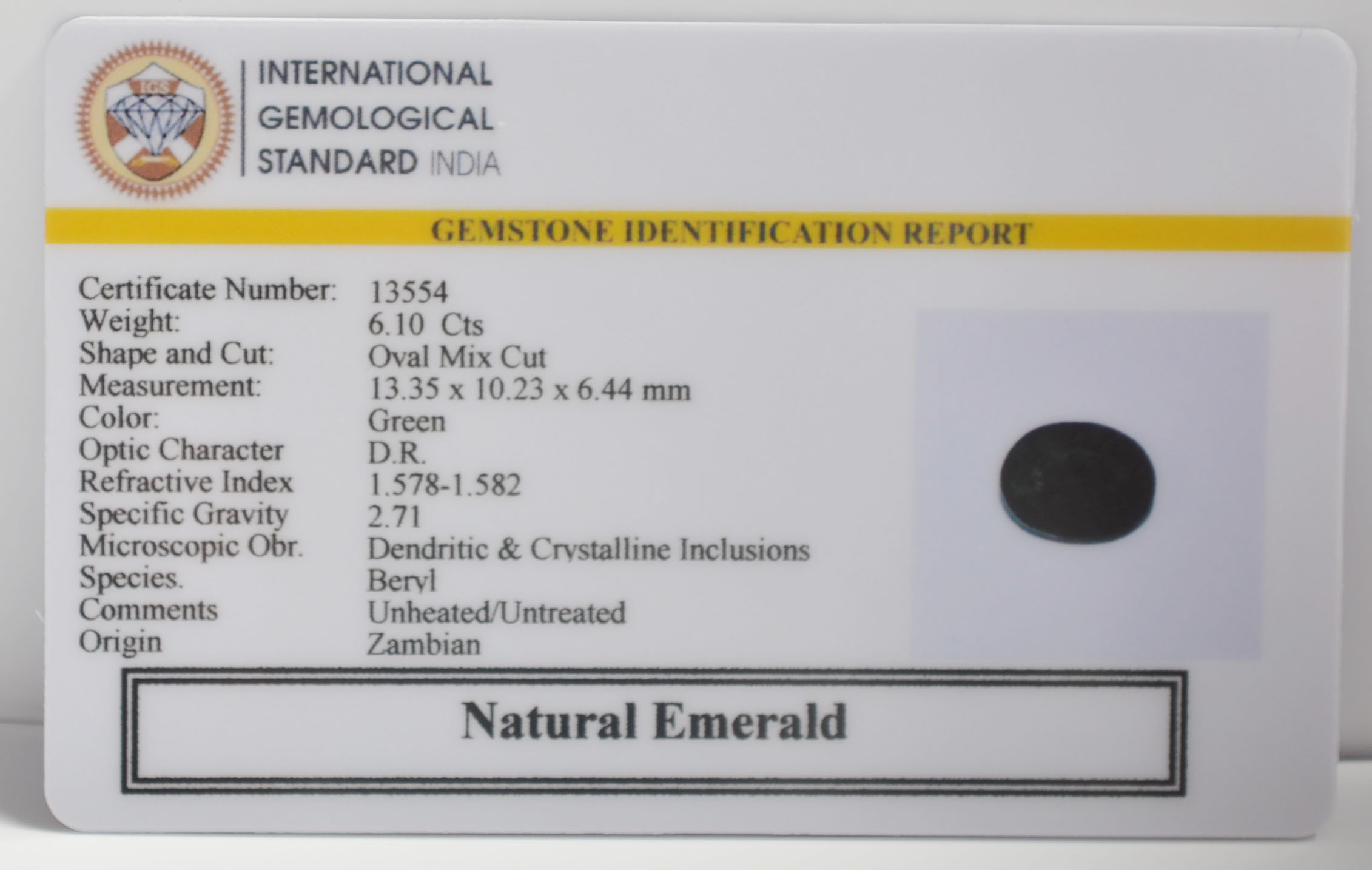 EMERALD 6.1 Ct. 3 EMRG22686 2 EMERALD 6.1 Ct.