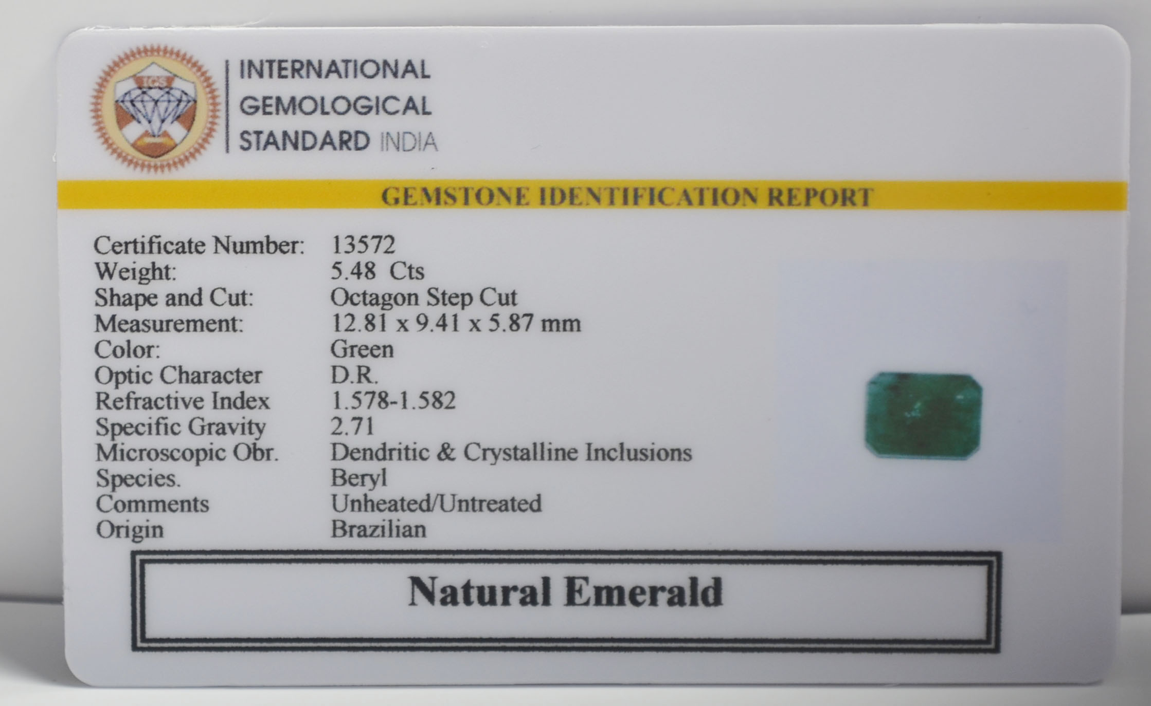 EMRG22691 2 EMERALD 5.48 Ct.