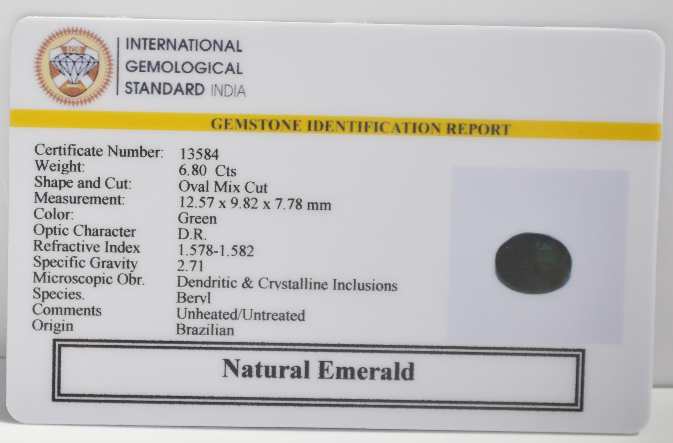 EMRG22693 2 EMERALD 6.8 Ct.