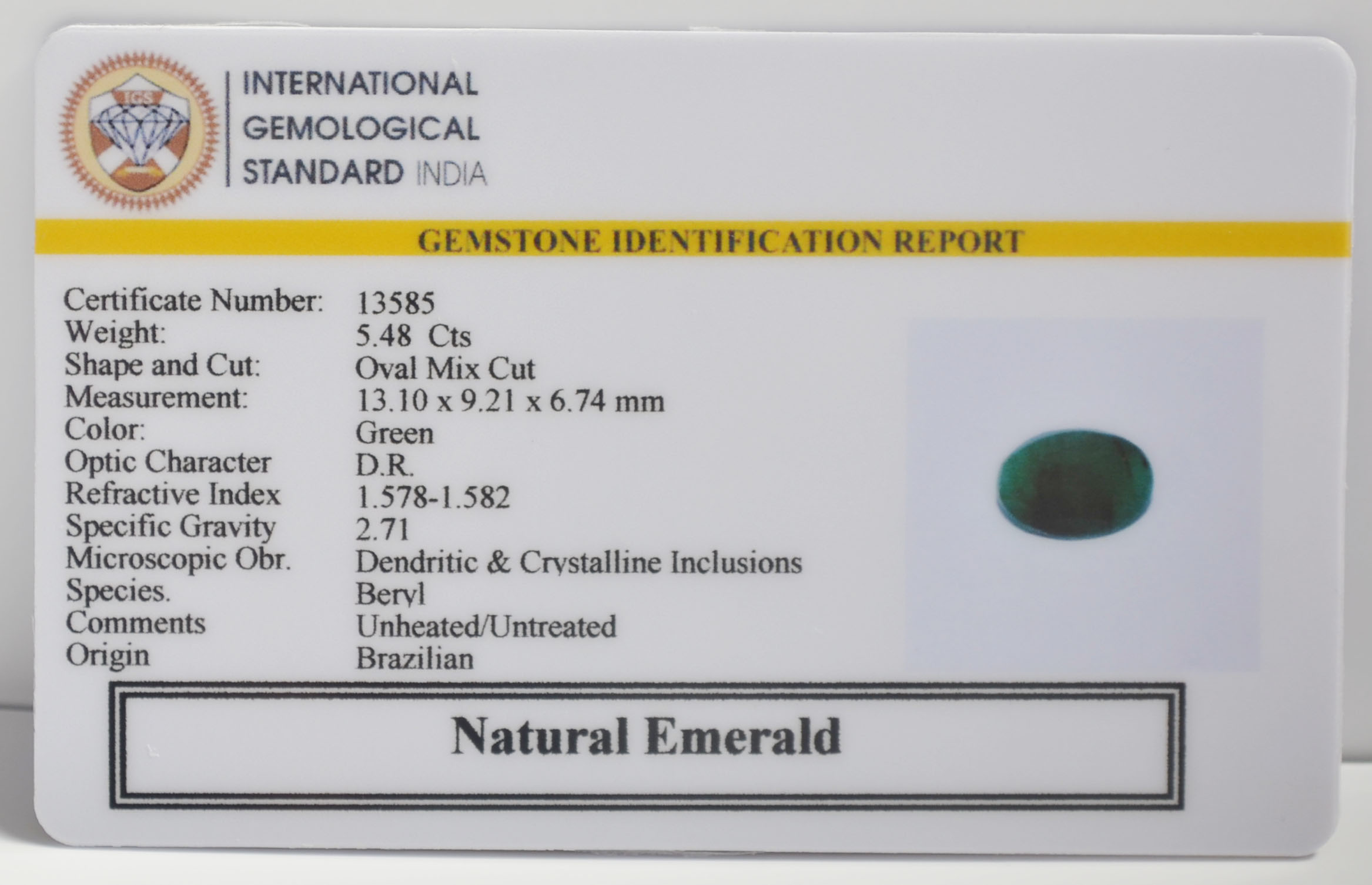 EMERALD 5.48 Ct. 3 EMRG22694 2 EMERALD 5.48 Ct.
