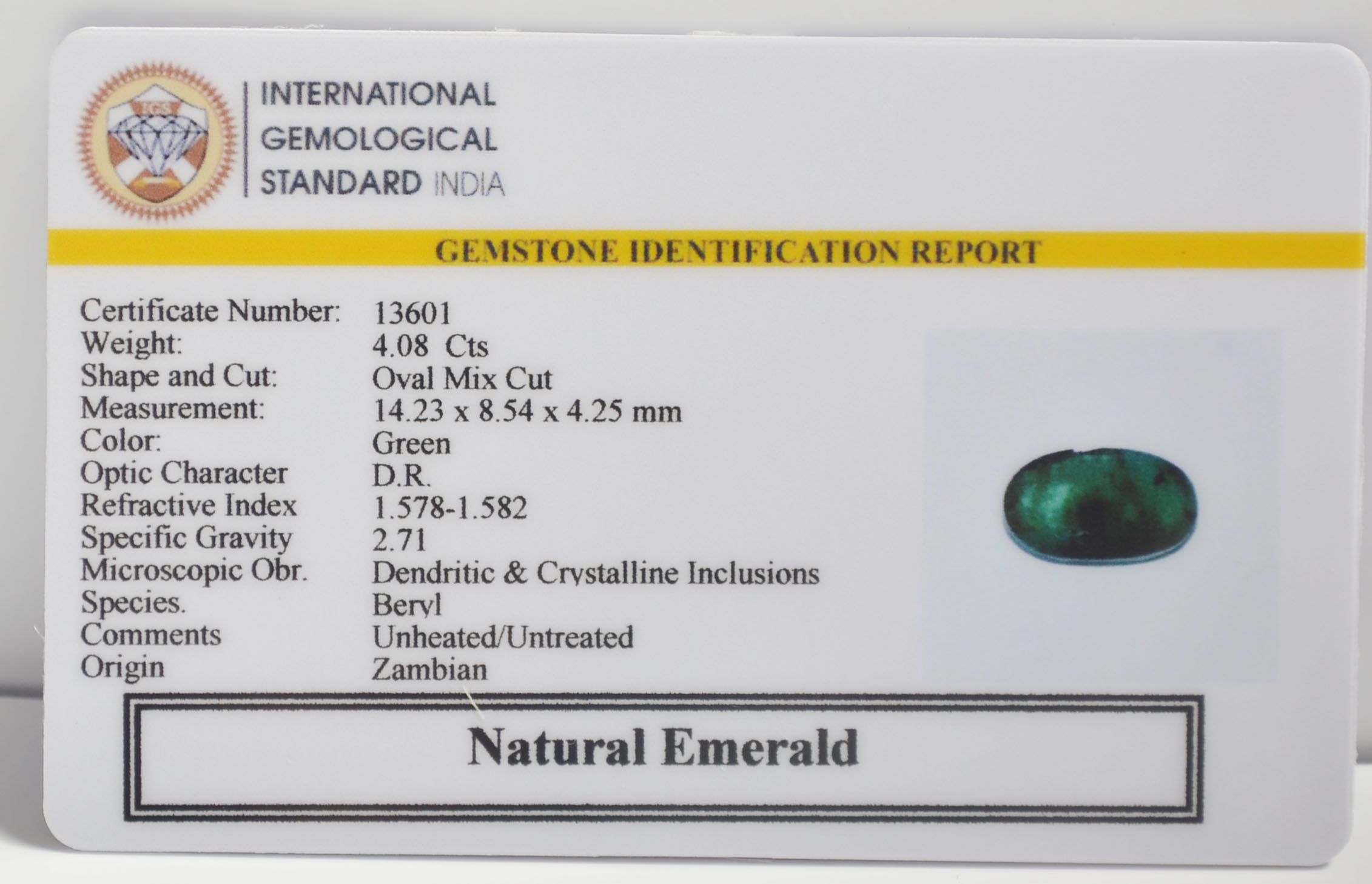 EMRG22696 2 EMERALD 4.08 Ct.