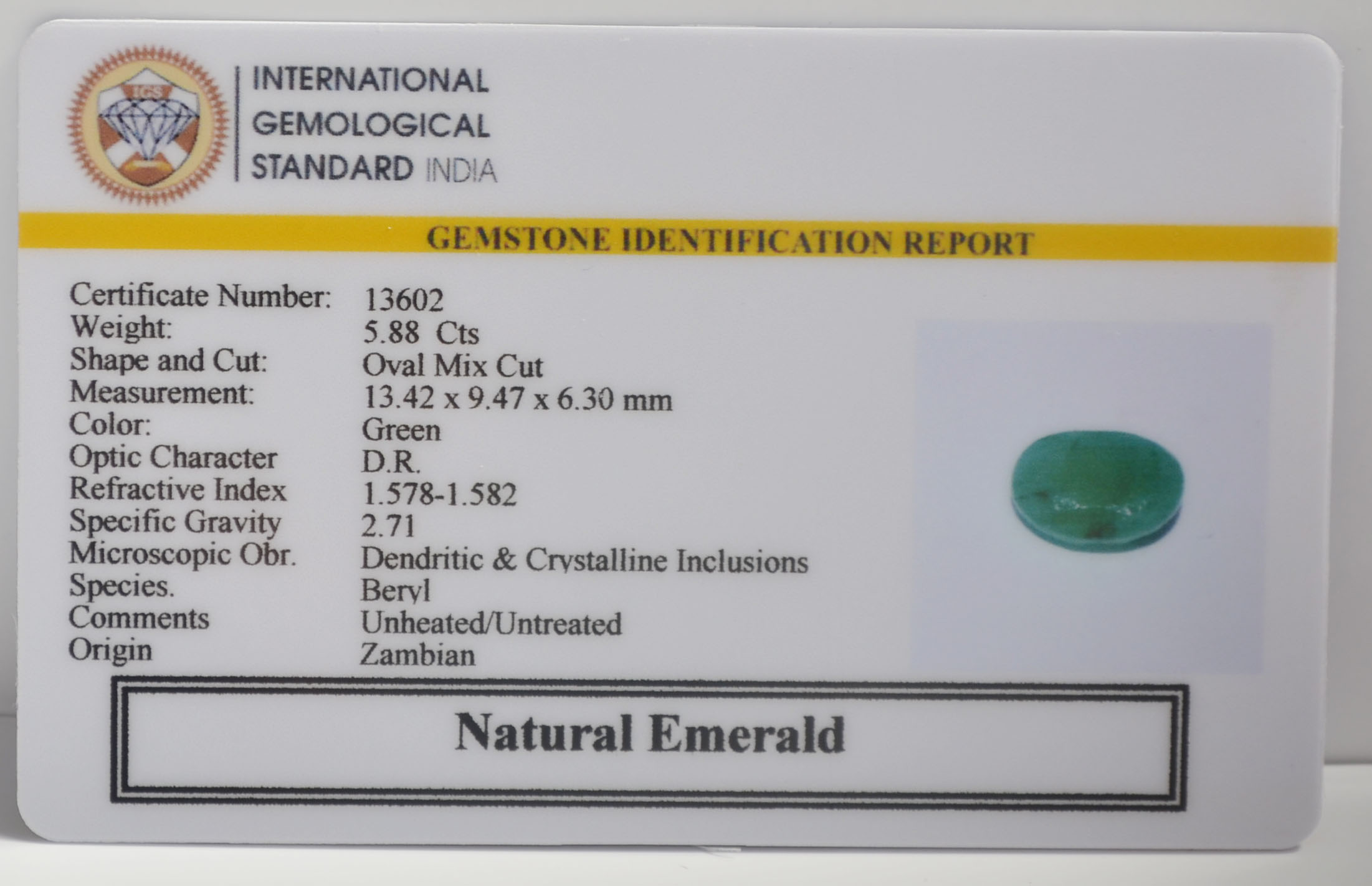 EMRG22697 2 EMERALD 5.88 Ct.