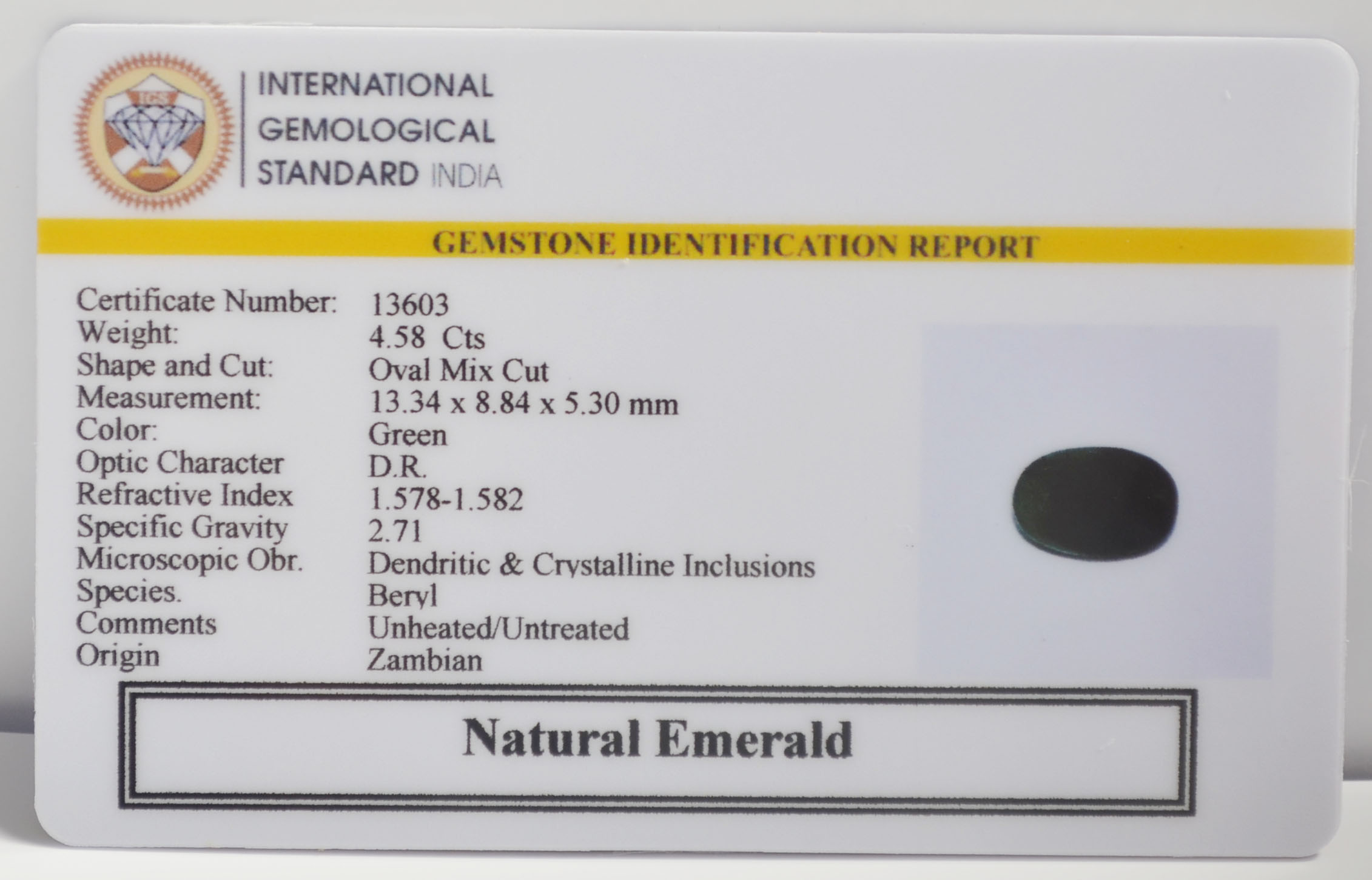 EMRG22698 2 EMERALD 4.58 Ct.
