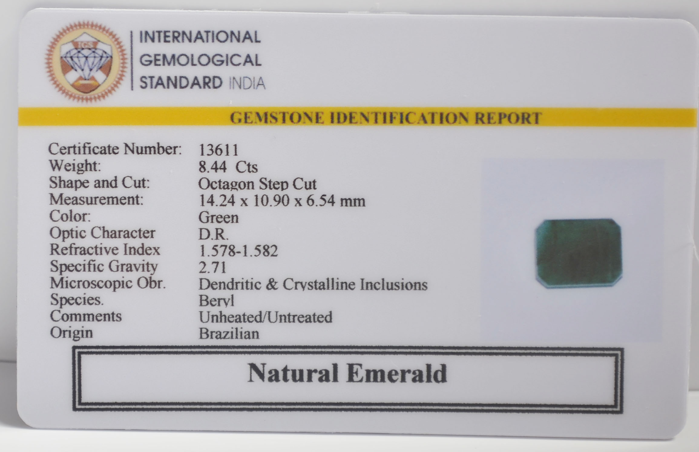 EMRG22700 2 EMERALD 8.44 Ct.