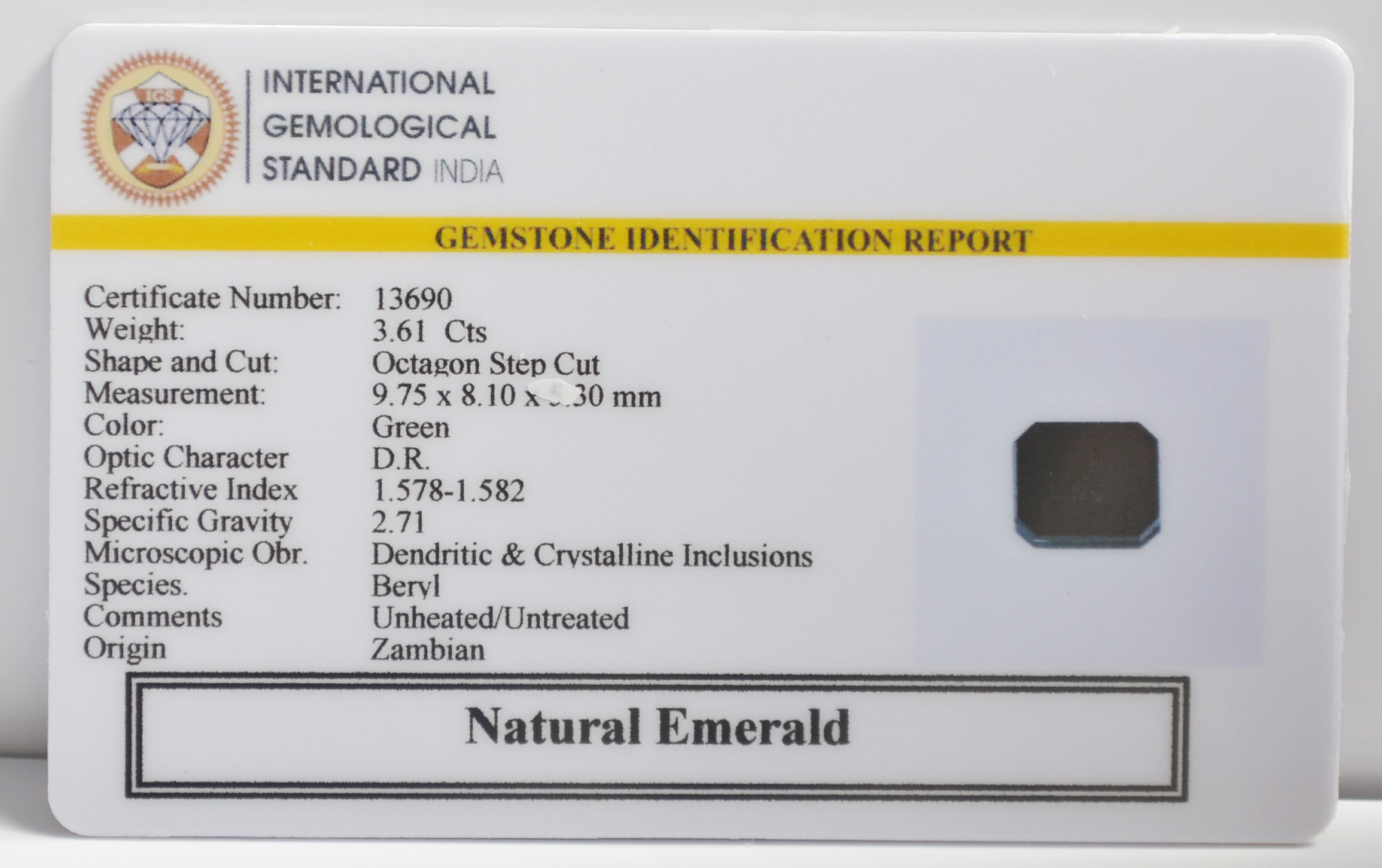 EMRG22705 2 EMERALD 3.61 Ct.
