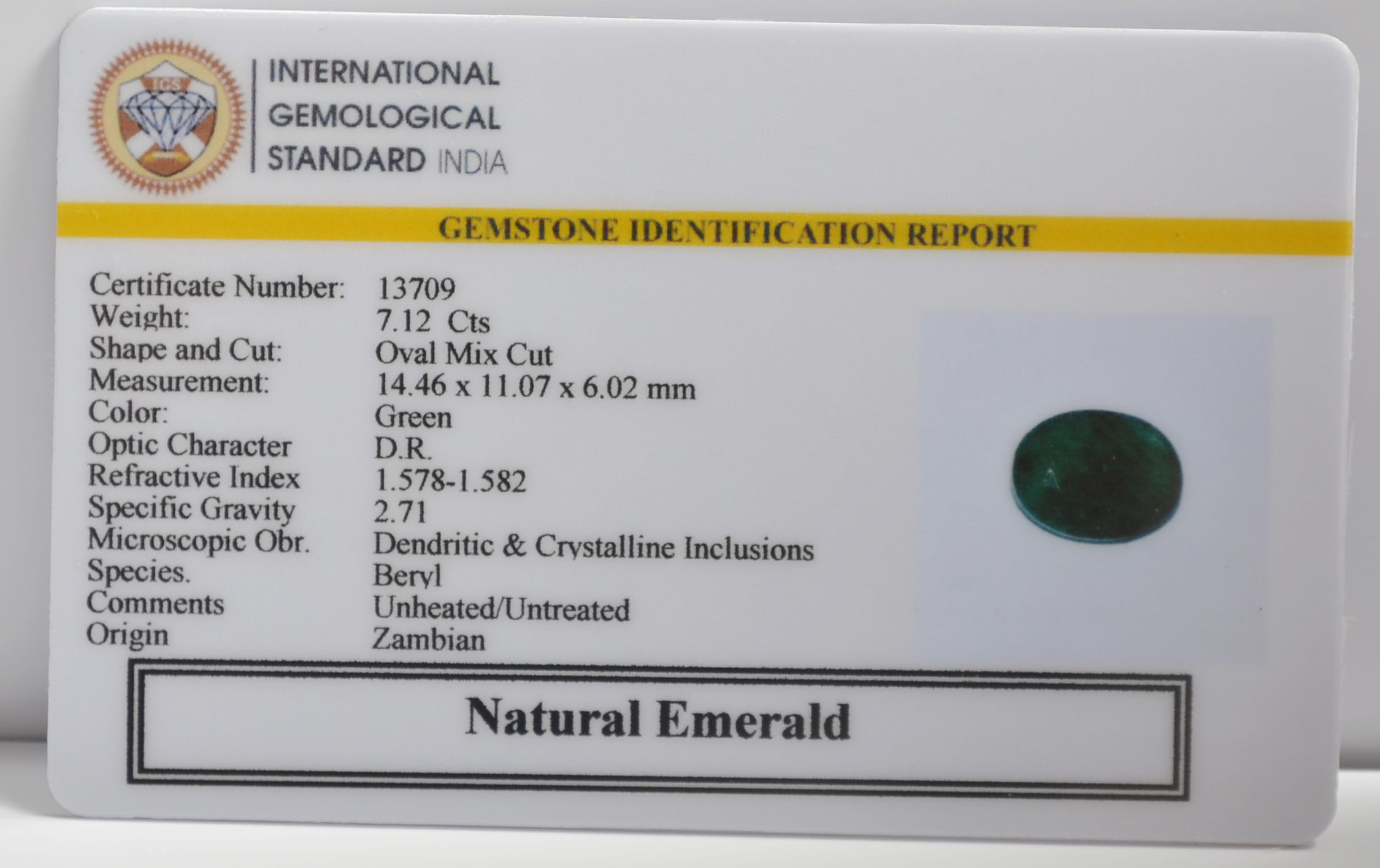 EMRG22707 2 EMERALD 7.12 Ct.