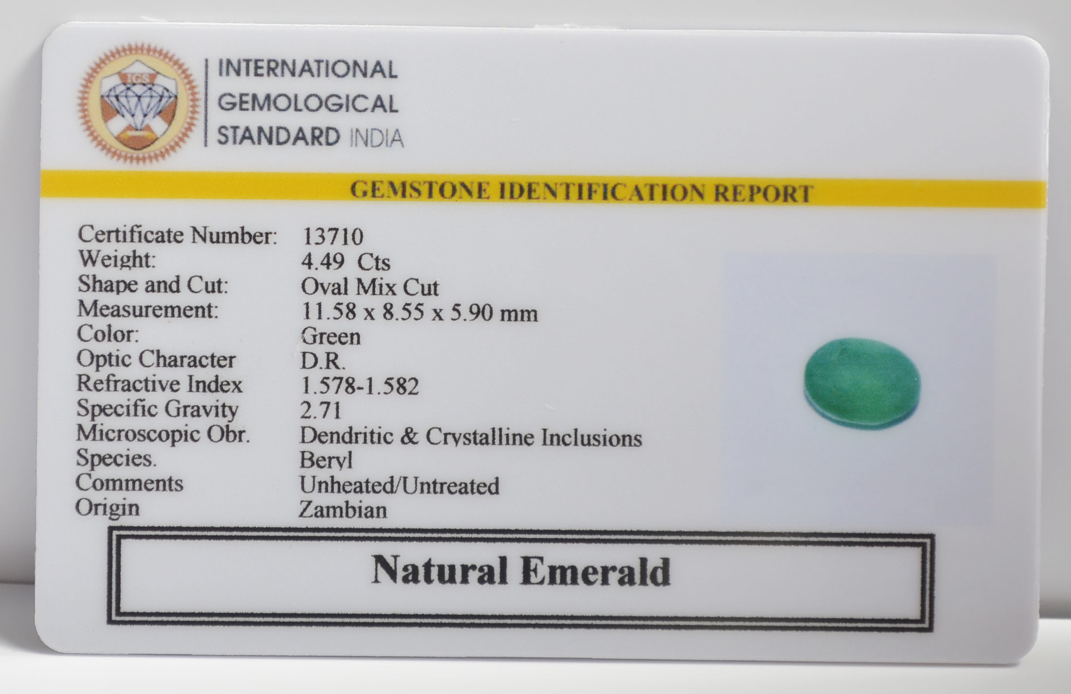 EMRG22708 2 EMERALD 4.49 Ct.