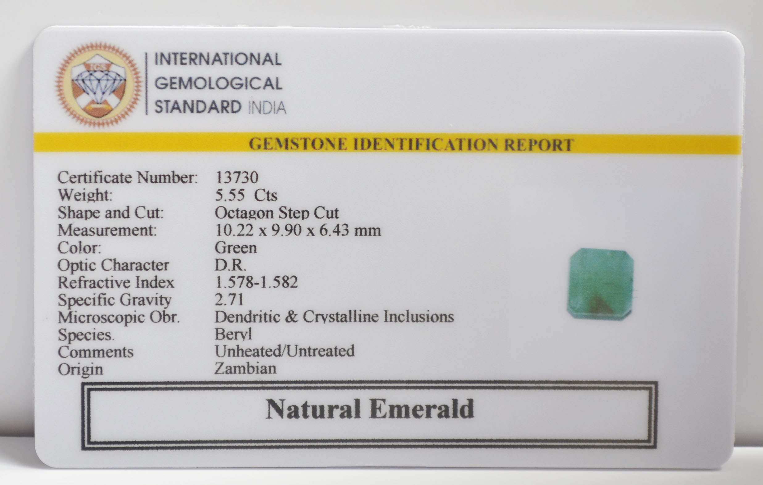 EMRG22710 2 EMERALD 5.55 Ct.