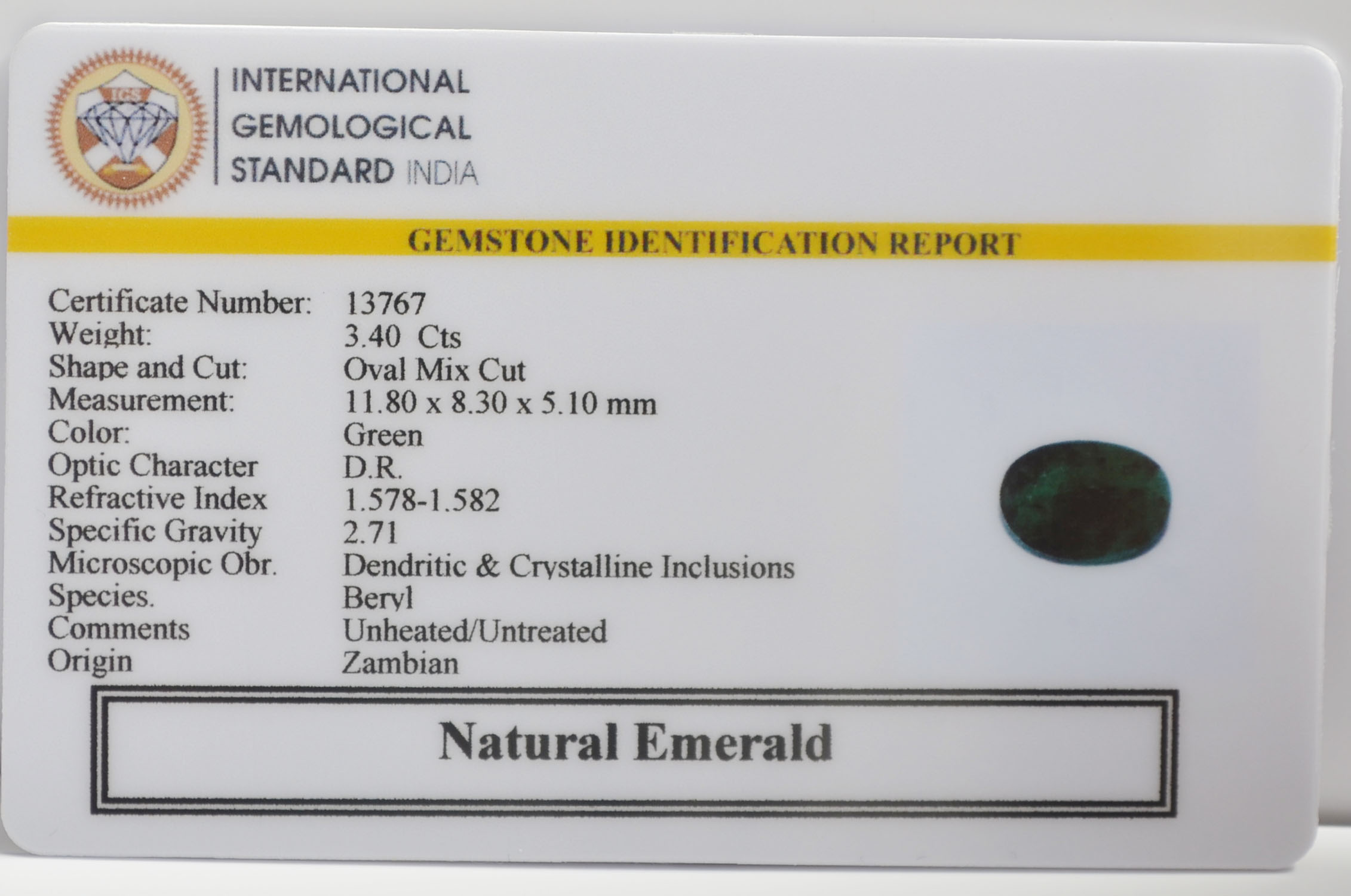 EMERALD 3.4 Ct. 3 EMRG22714 2 EMERALD 3.4 Ct.