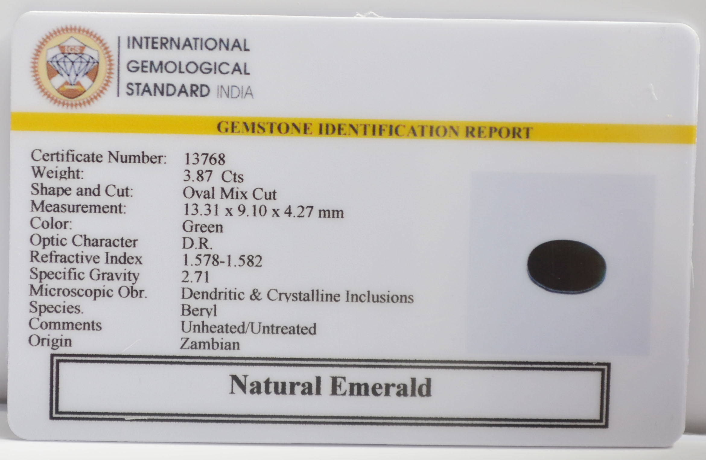 EMERALD 3.87 Ct. 3 EMRG22715 2 EMERALD 3.87 Ct.