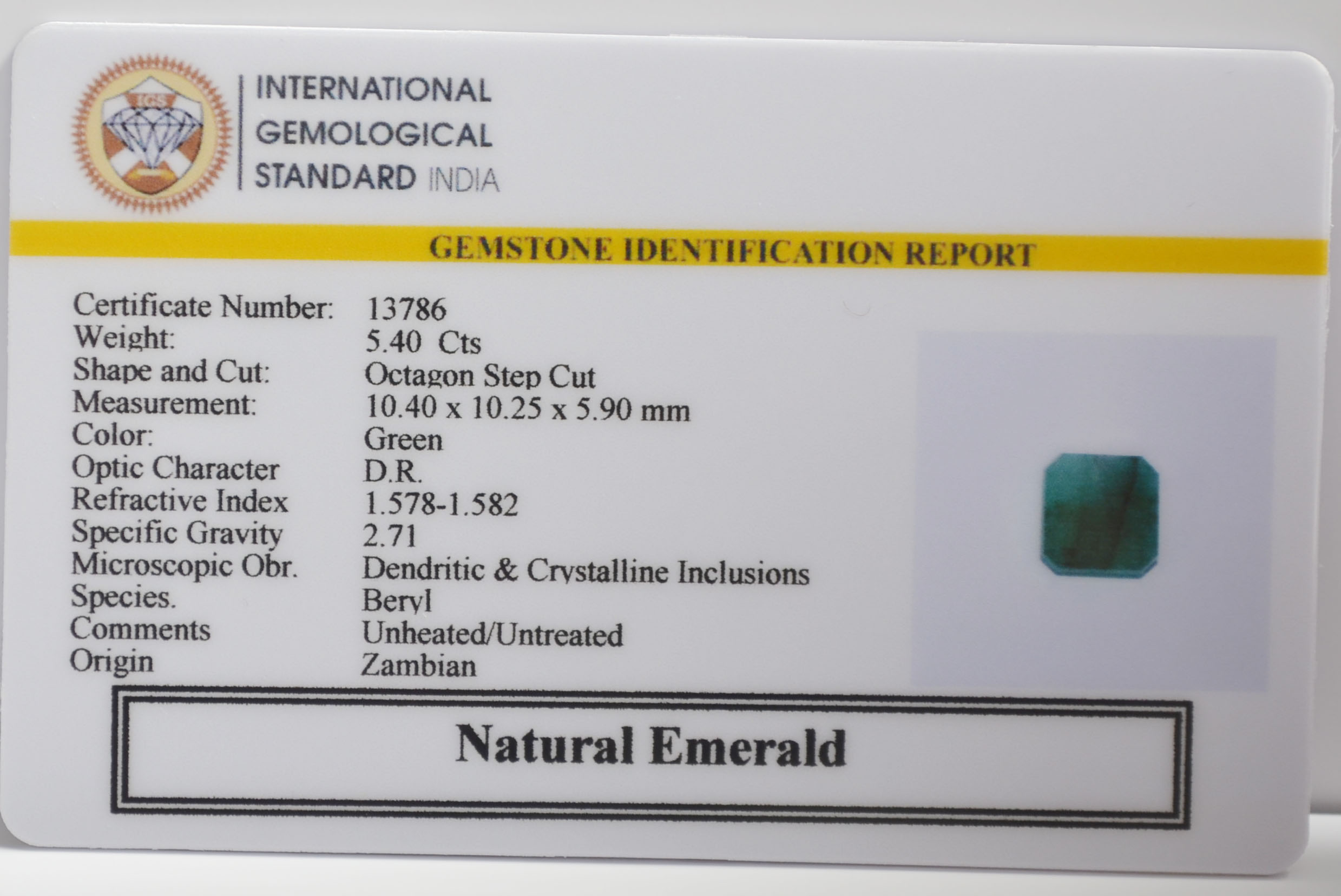 EMERALD 5.4 Ct. 3 EMRG22719 2 EMERALD 5.4 Ct.