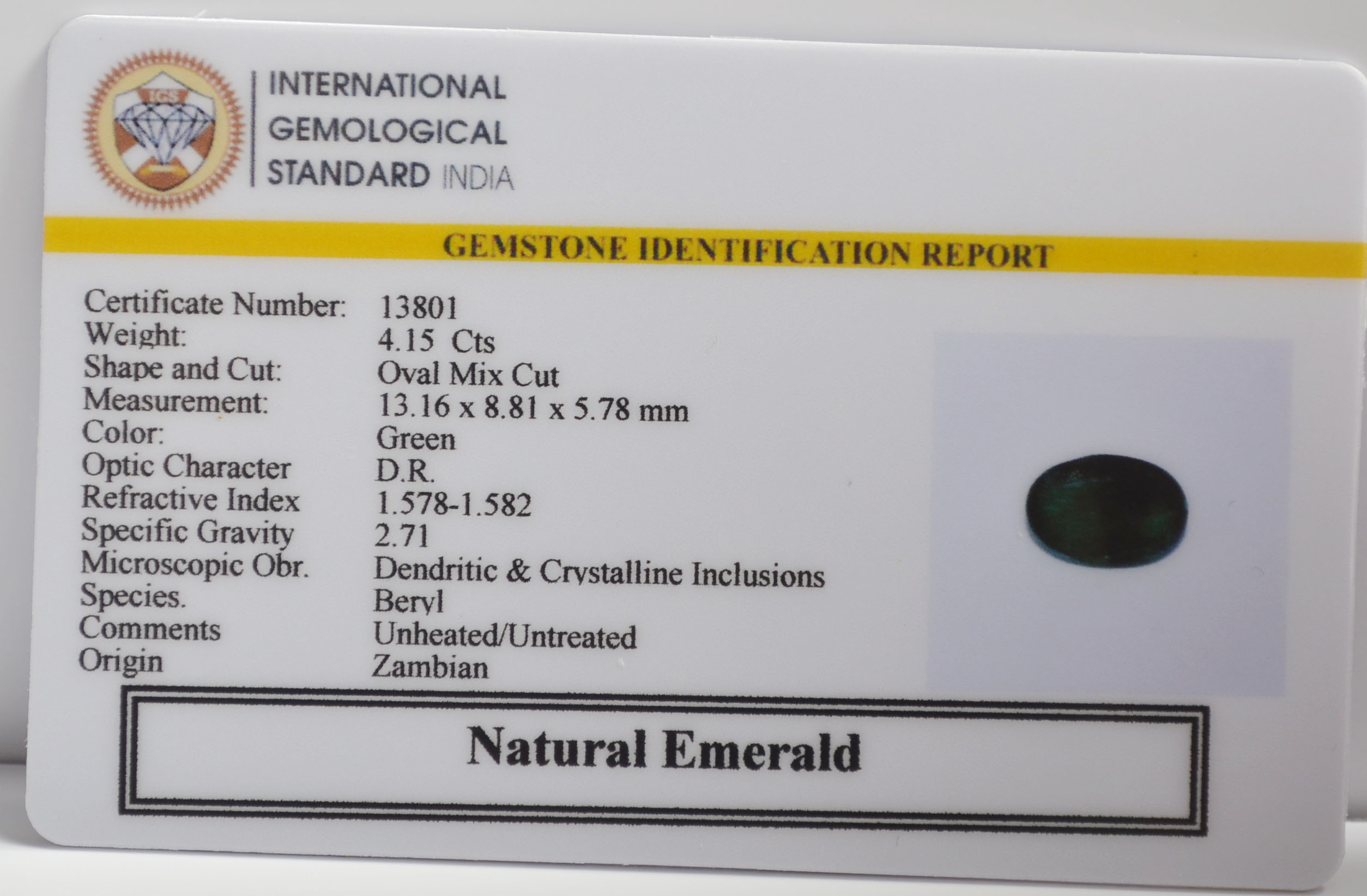 EMERALD 4.15 Ct. 3 EMRG22723 2 EMERALD 4.15 Ct.