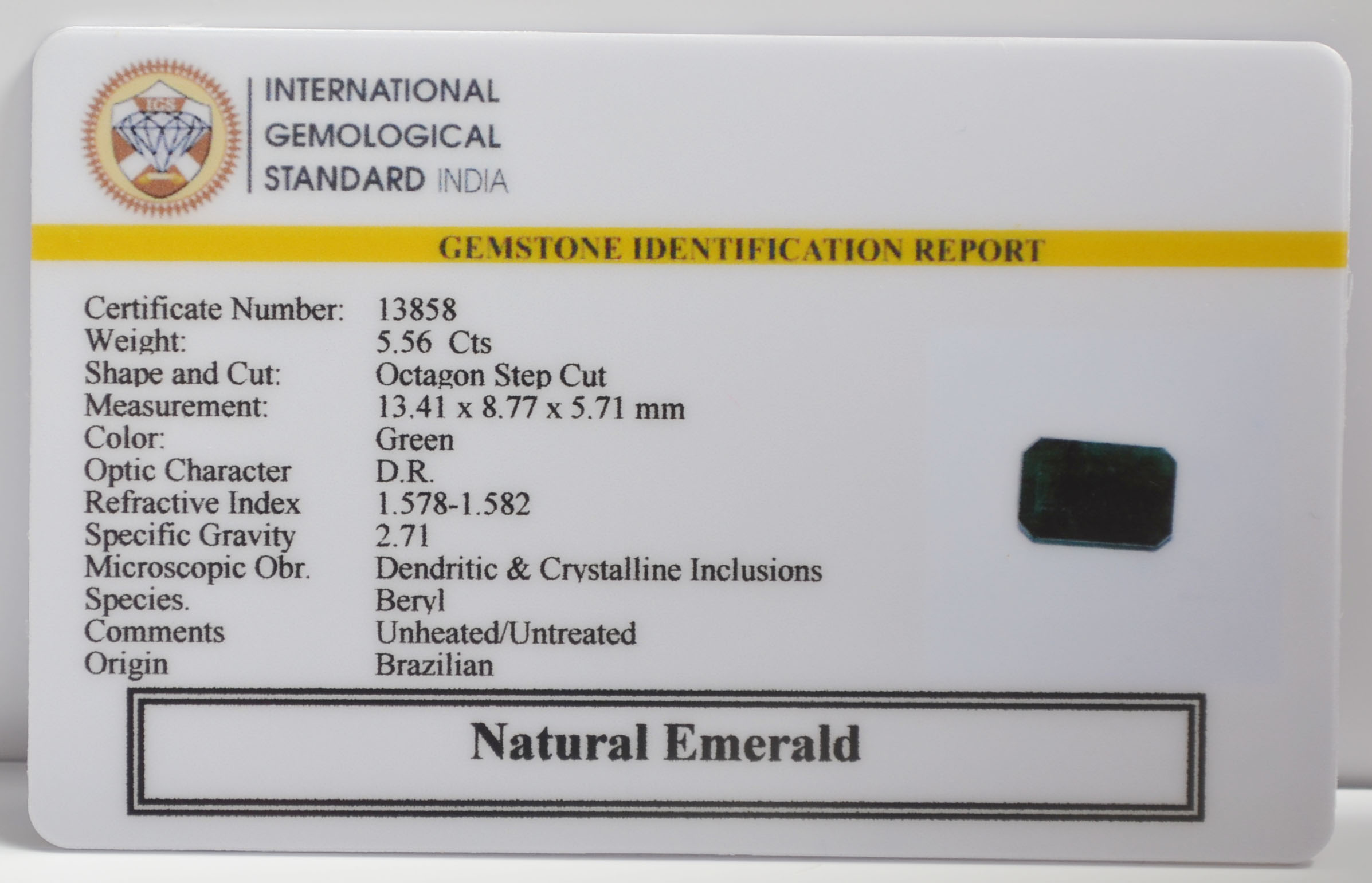 EMRG22725 2 EMERALD 5.56 Ct.
