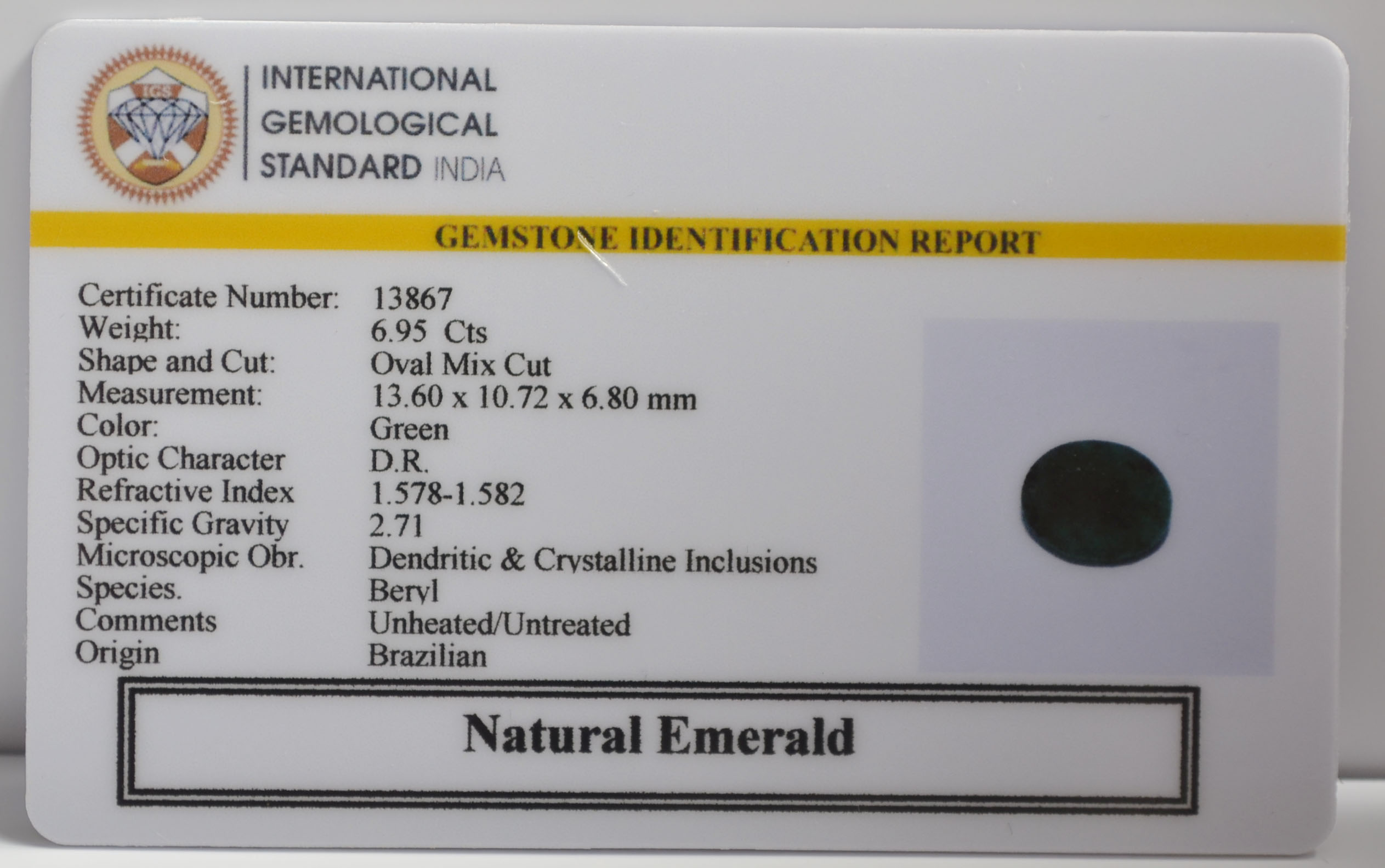 EMERALD 6.95 Ct. 3 EMRG22726 2 EMERALD 6.95 Ct.