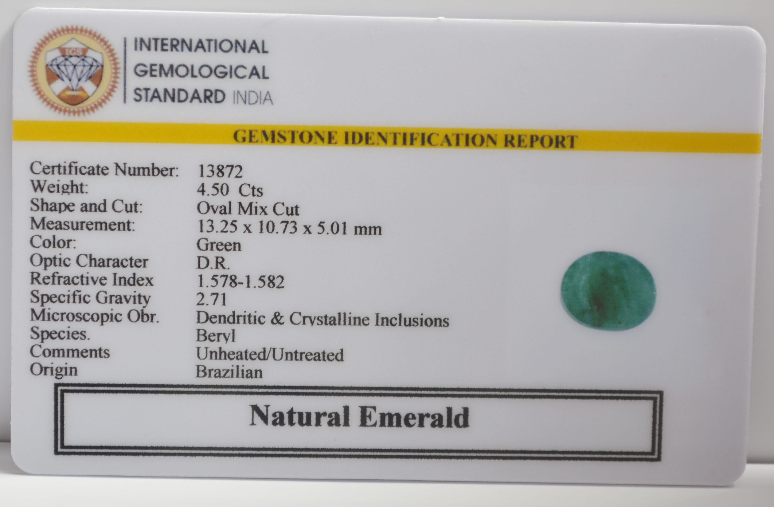 EMERALD 4.5 Ct. 3 EMRG22727 2 EMERALD 4.5 Ct.