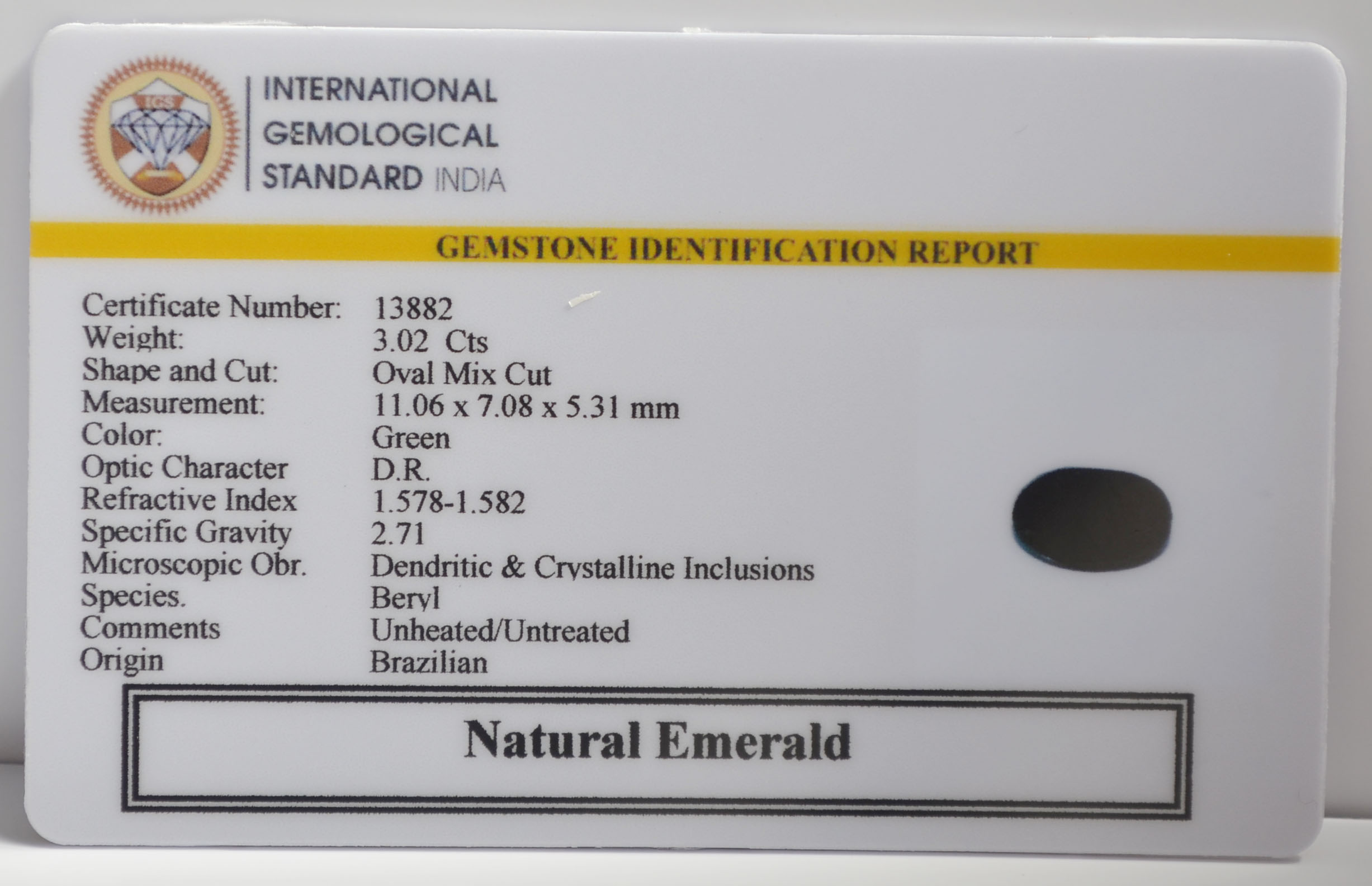 EMERALD 3.02 Ct. 3 EMRG22729 2 EMERALD 3.02 Ct.