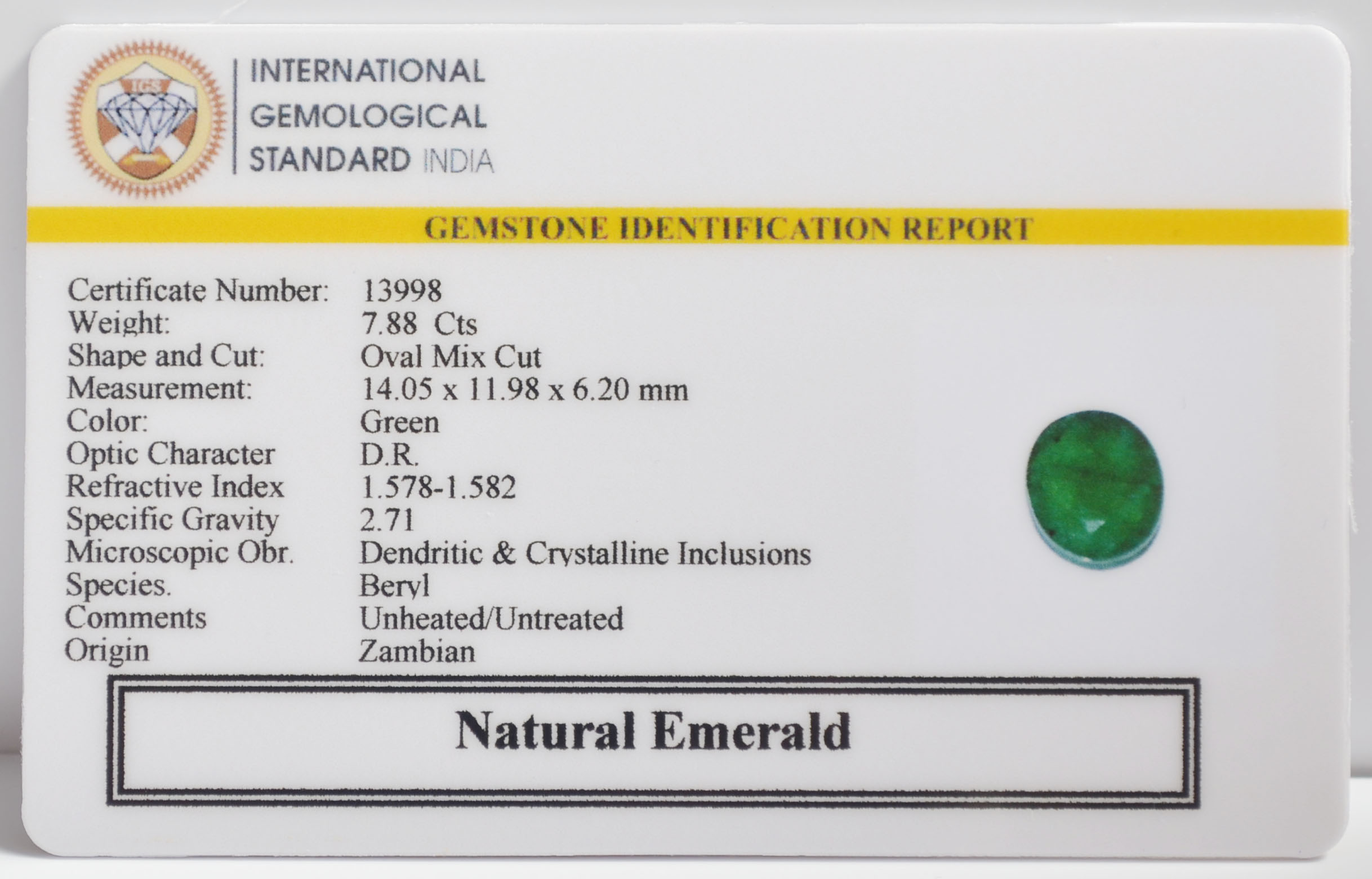 EMRG22732 2 EMERALD 7.88 Ct.