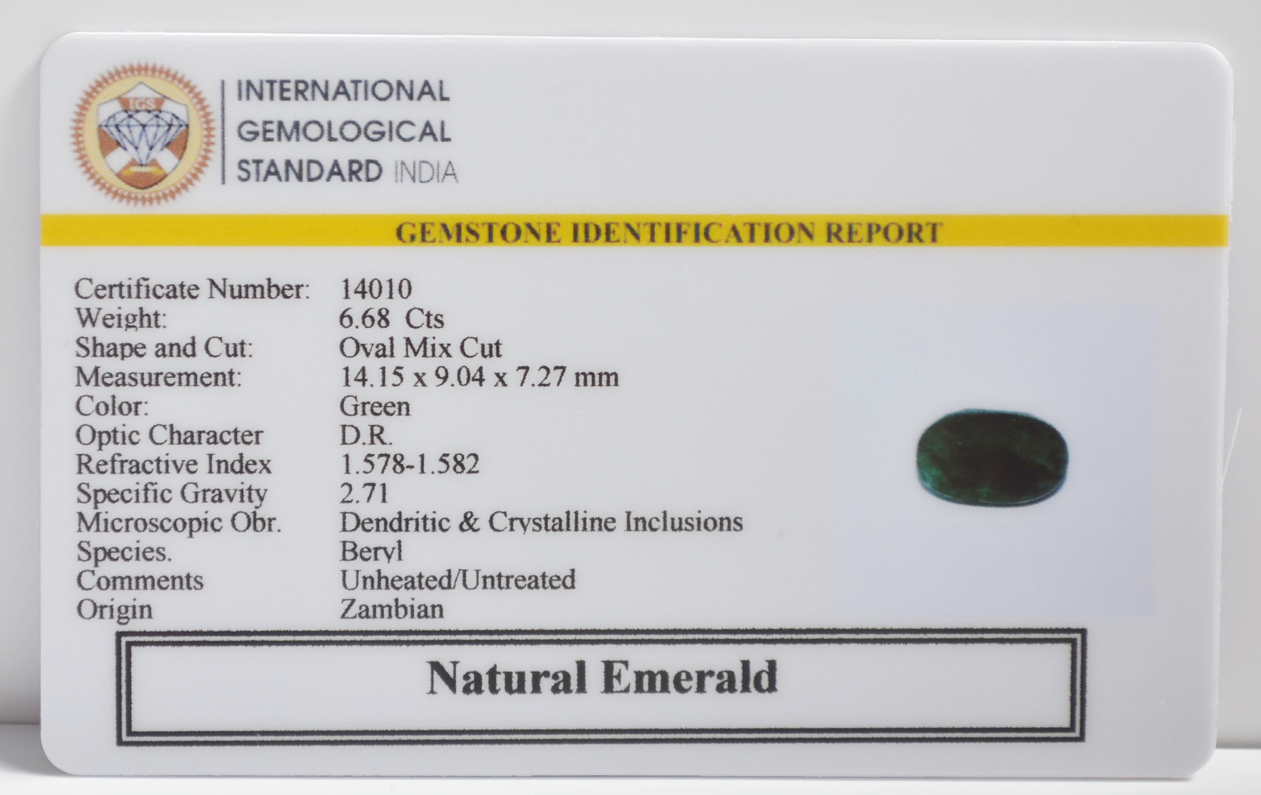 EMRG22735 2 EMERALD 6.68 Ct.