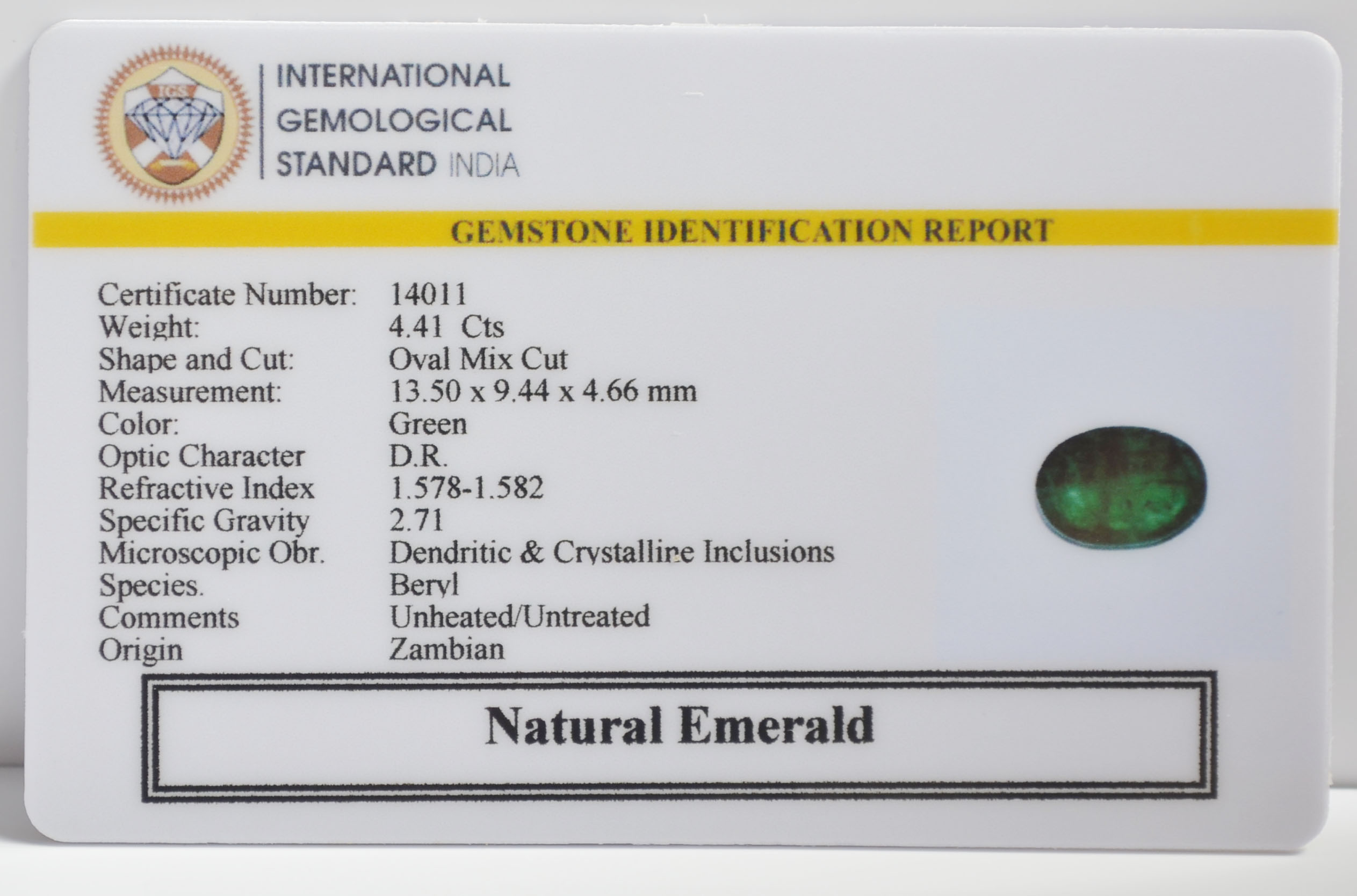 EMRG22736 2 EMERALD 4.41 Ct.