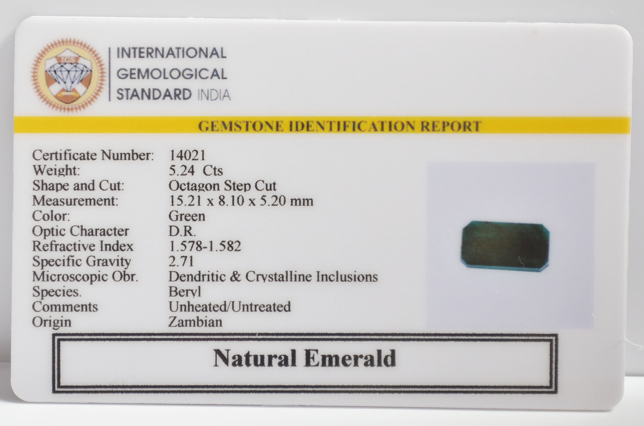EMRG22738 2 EMERALD 5.24 Ct.