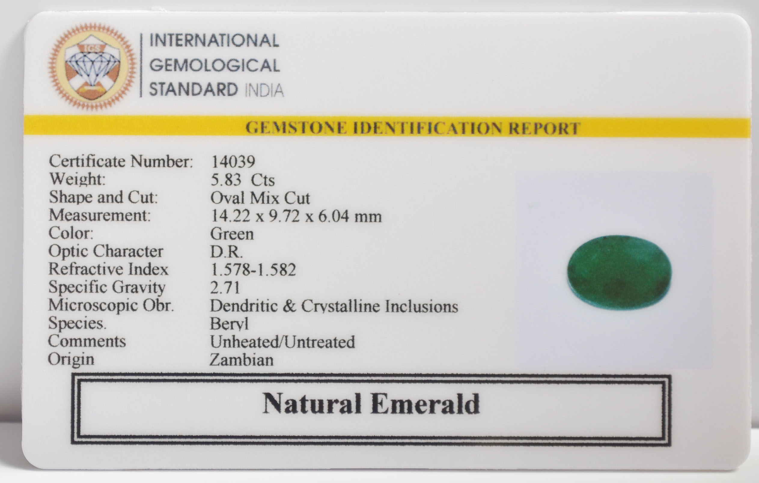 EMRG22741 2 EMERALD 5.83 Ct.