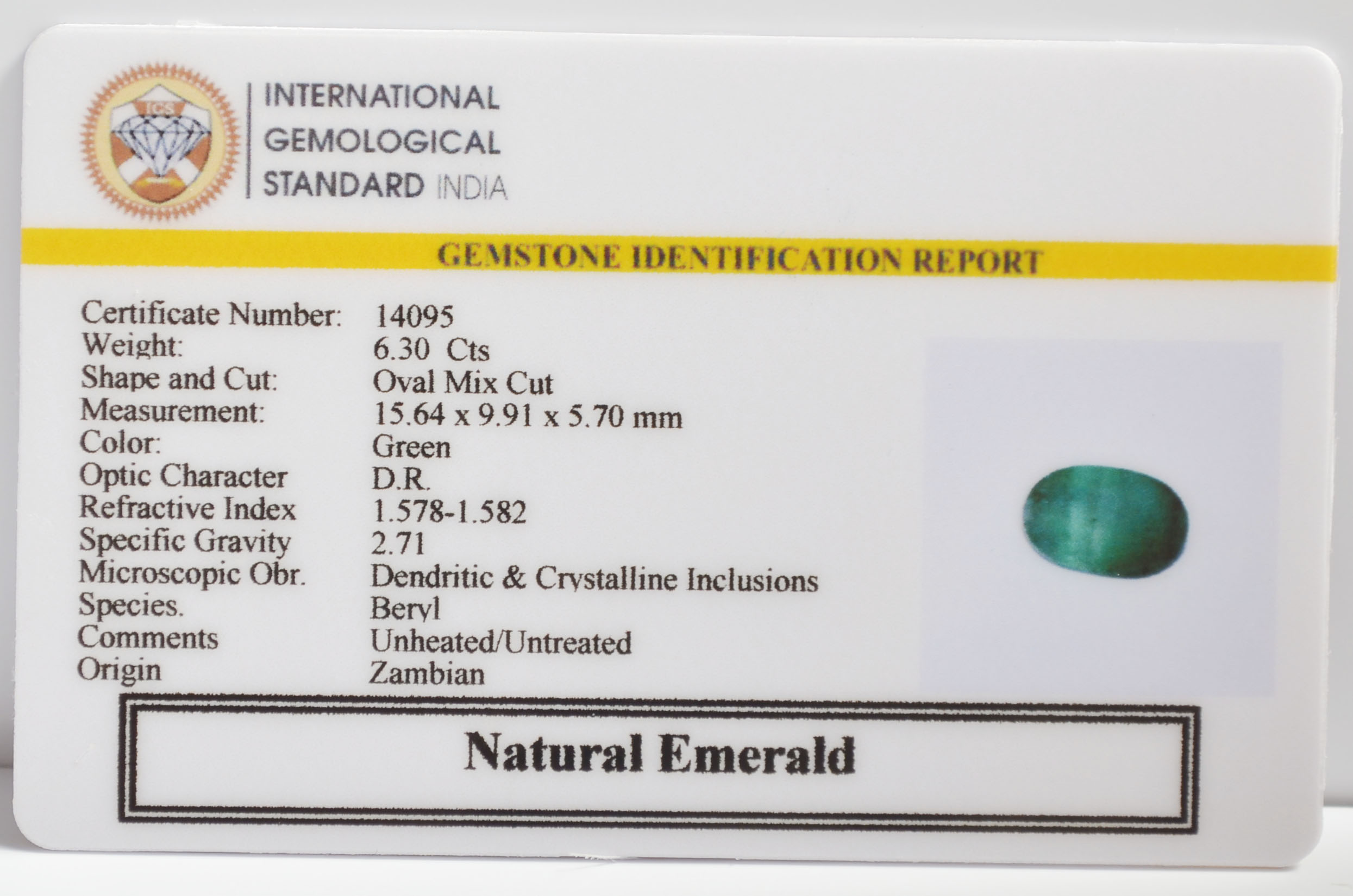 EMRG22749 2 EMERALD 6.3 Ct.