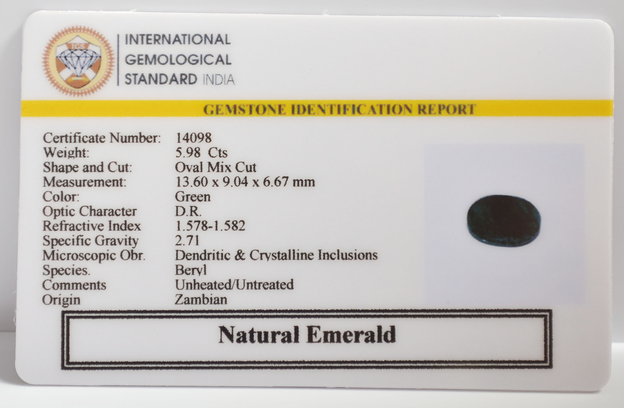 EMRG22750 2 EMERALD 5.98 Ct.