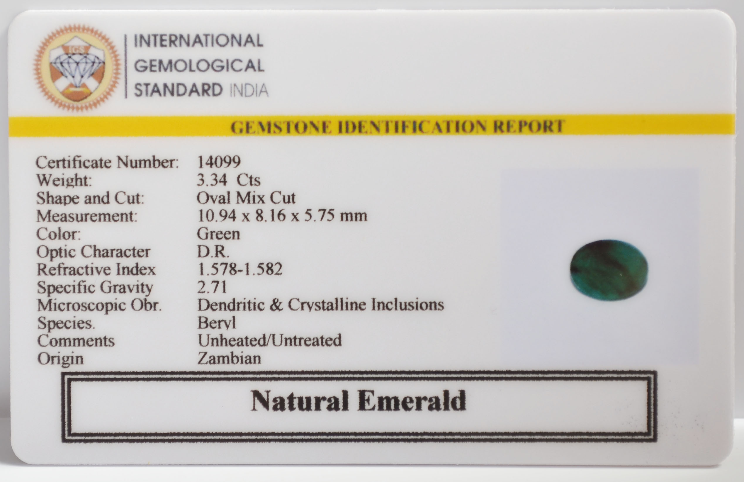 EMRG22751 2 EMERALD 3.34 Ct.