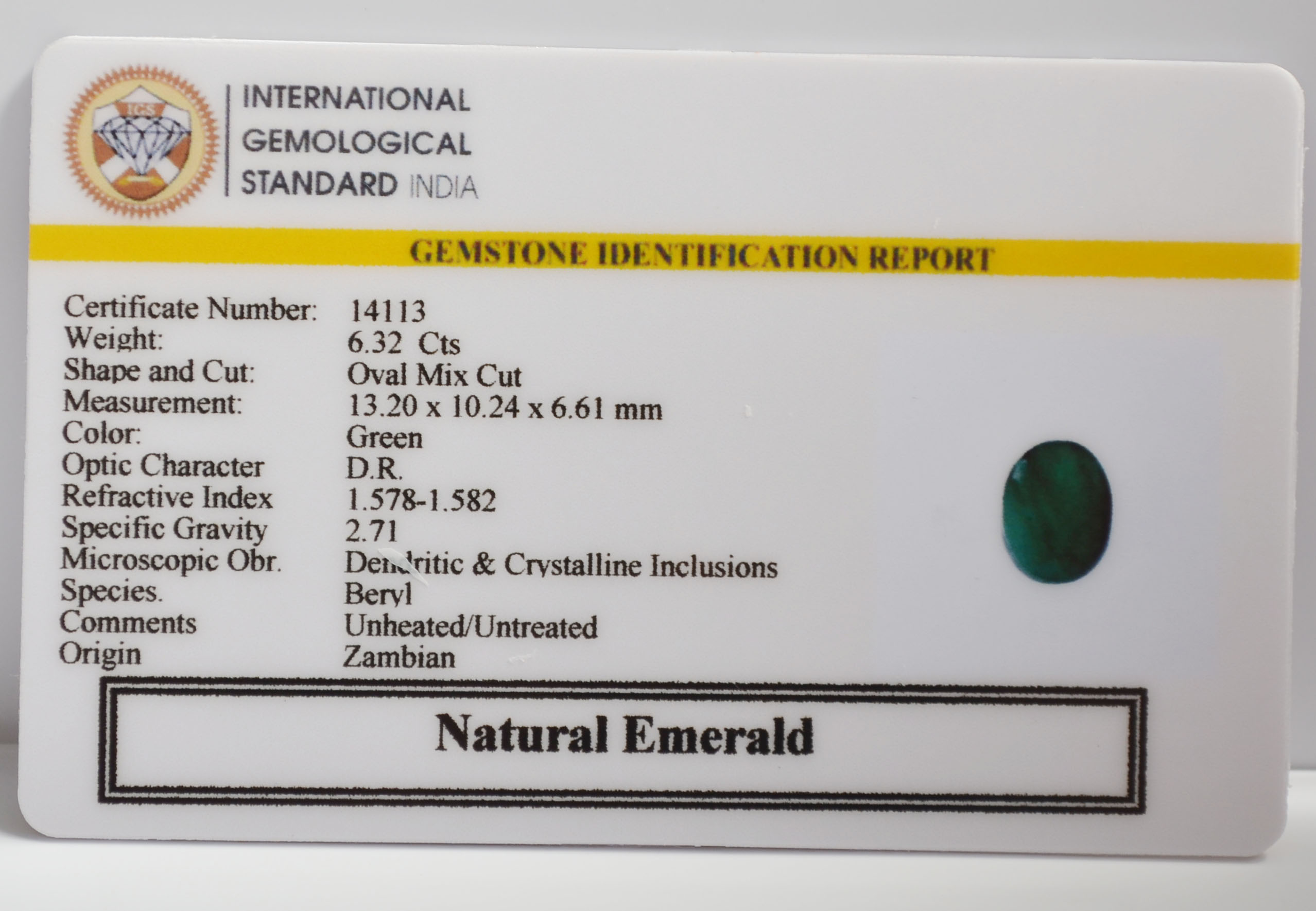 EMERALD 6.32 Ct. 3 EMRG22753 2 EMERALD 6.32 Ct.