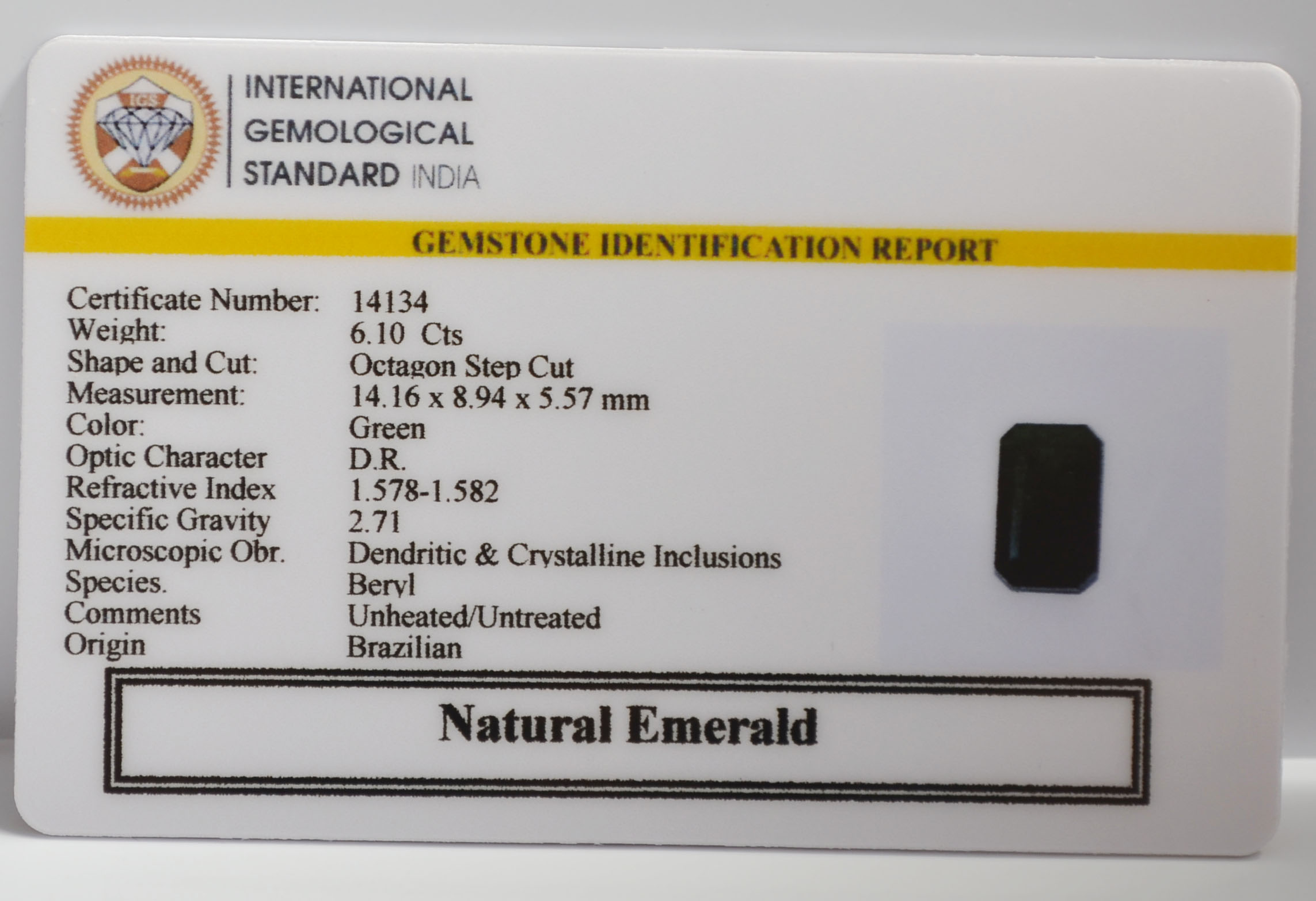 EMRG22756 2 EMERALD 6.1 Ct.