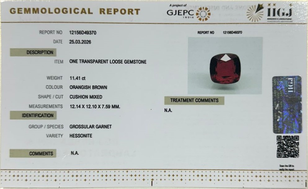 HESSONITE GOMED 11.41 Ct. 3 GMD7774 2 HESSONITE GOMED 11.41 Ct.