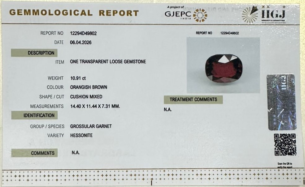 GMD7783 2 HESSONITE GOMED 10.91 Ct.