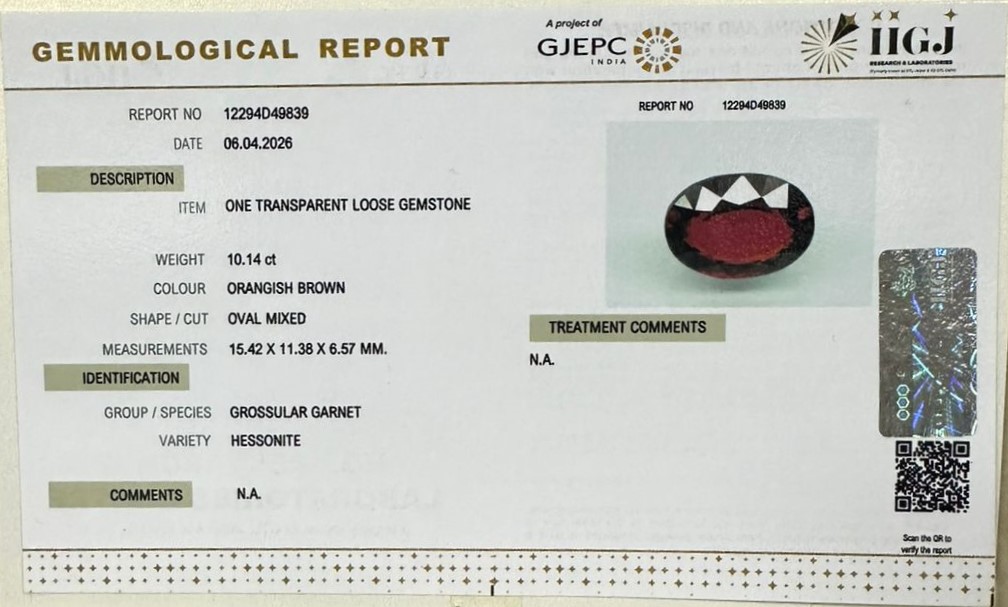 HESSONITE GOMED 10.14 Ct.