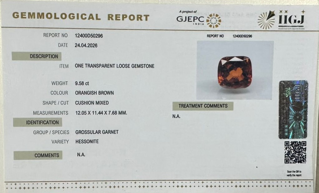 HESSONITE GOMED 9.58 Ct. 3 GMD7813K 2 HESSONITE GOMED 9.58 Ct.